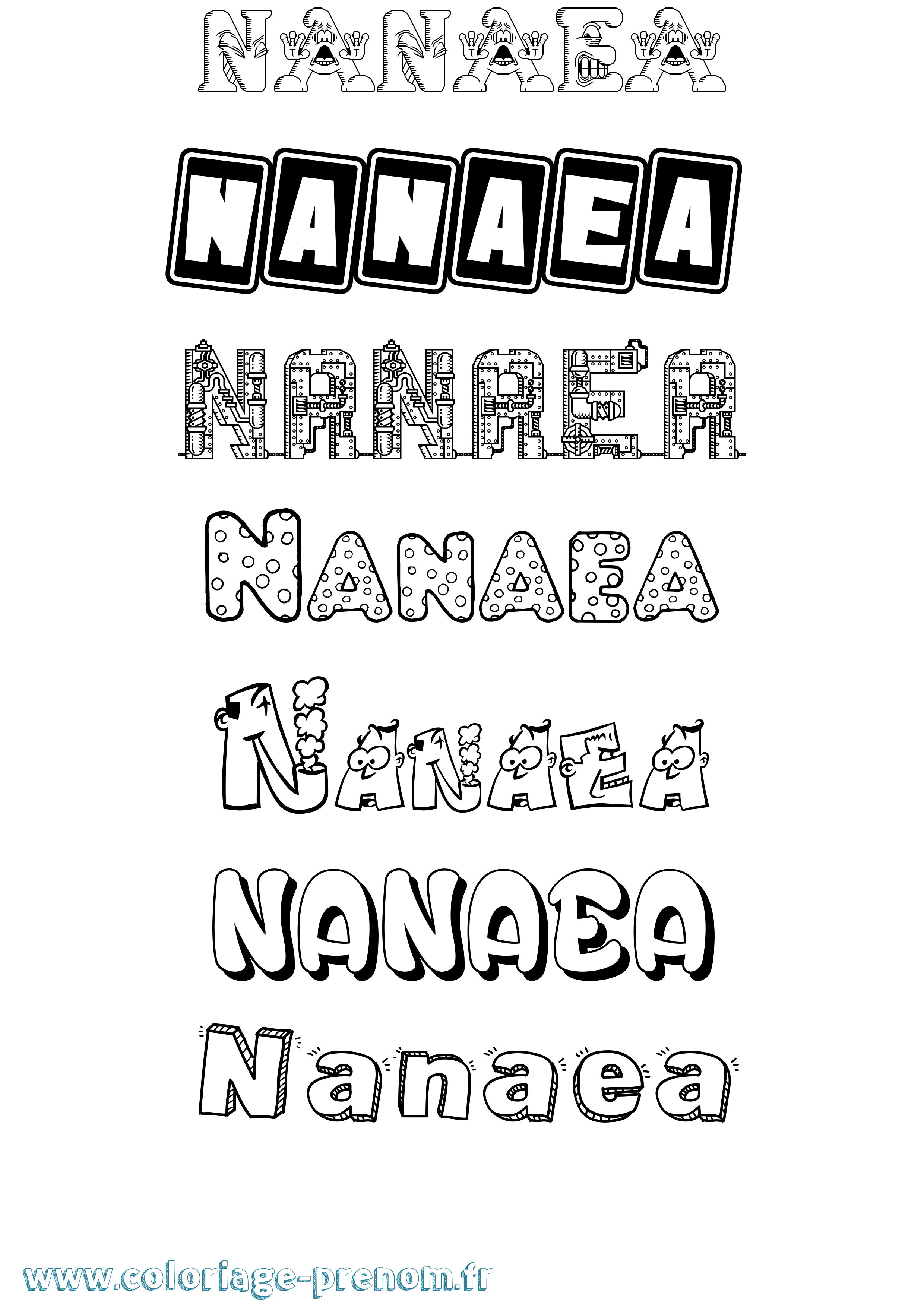 Coloriage Nanaea Fun Coloriage prénom Nanaea Fun