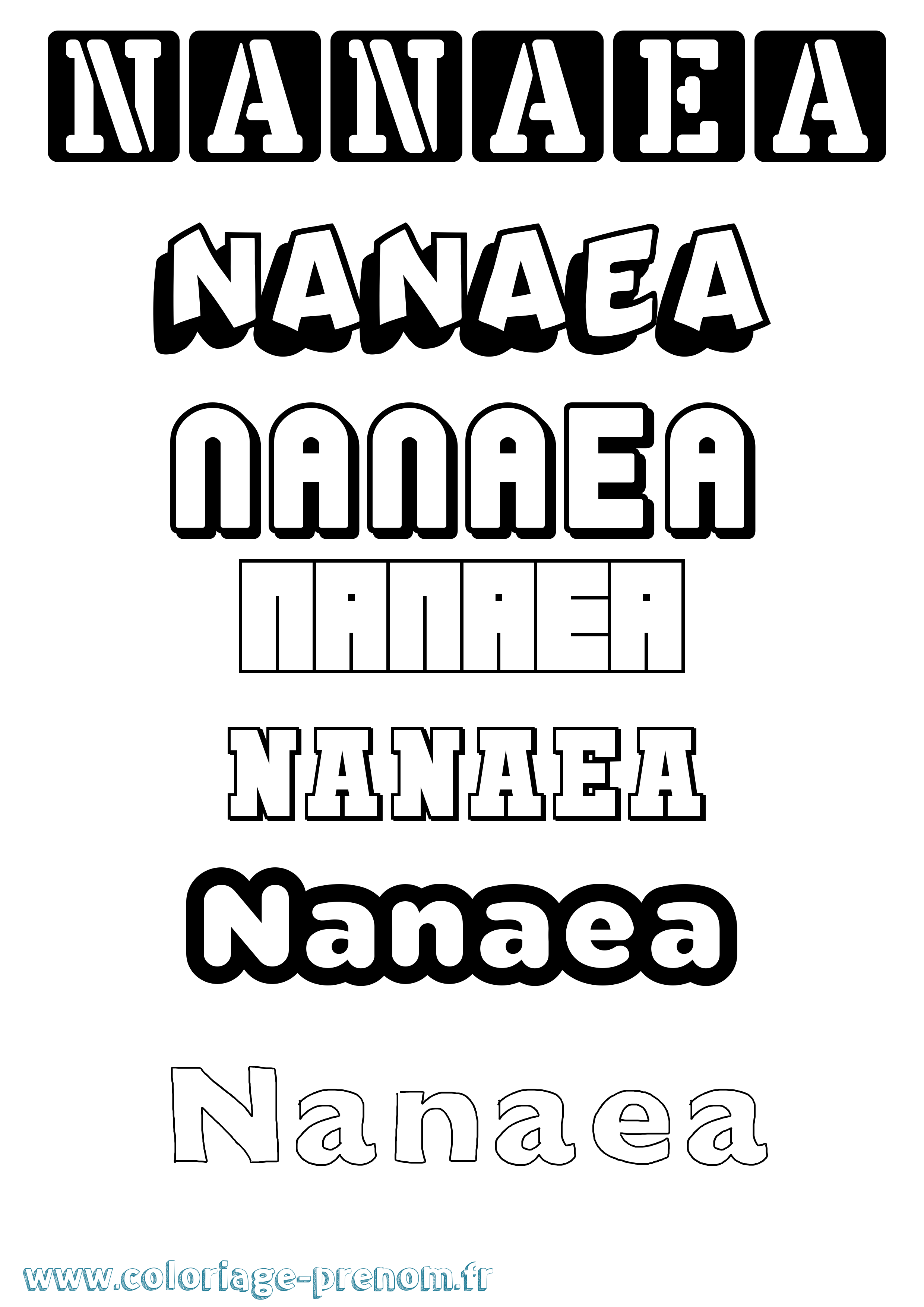 Coloriage Nanaea Simple Coloriage prénom Nanaea Simple