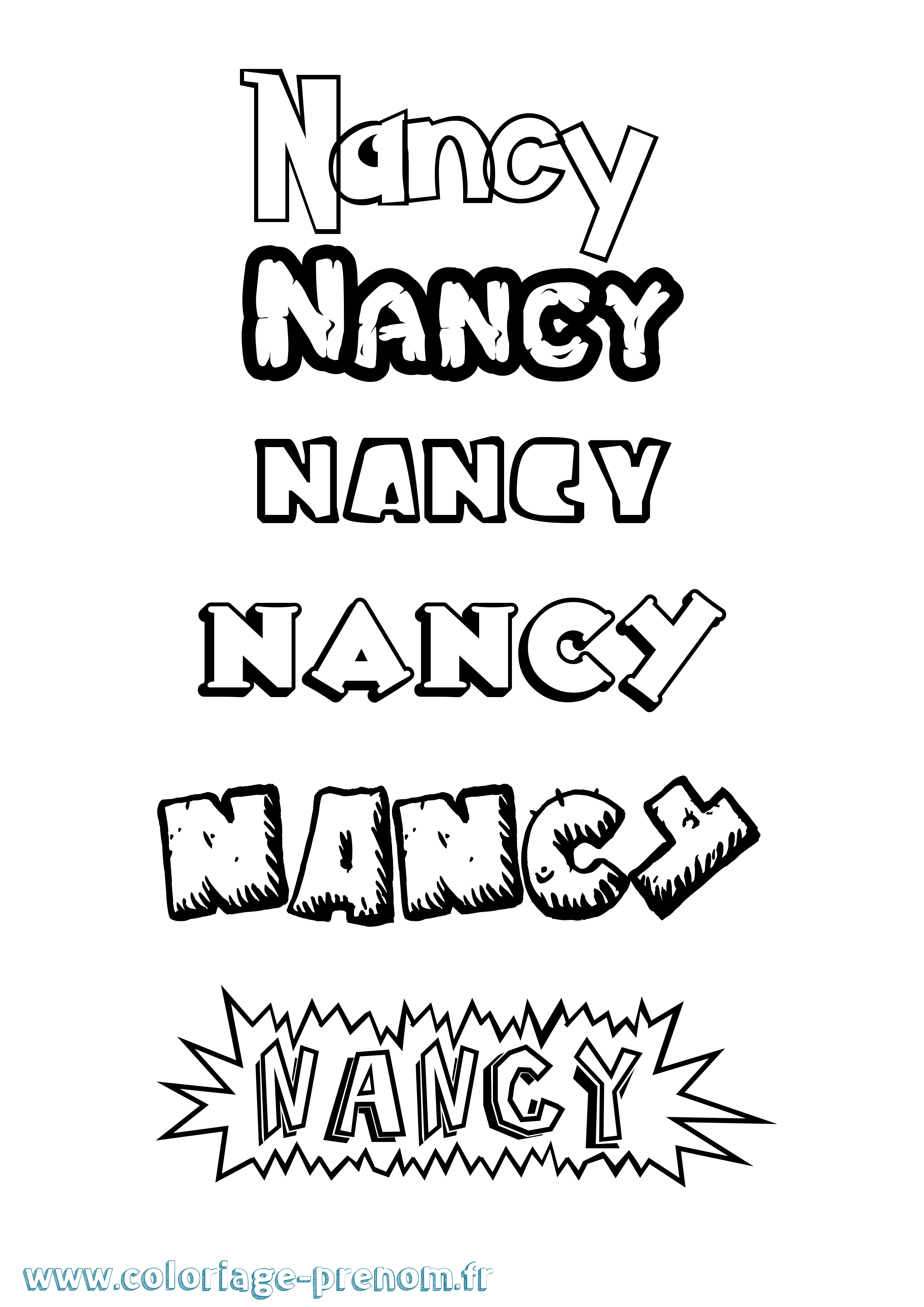 Coloriage prénom Nancy Dessin Animé