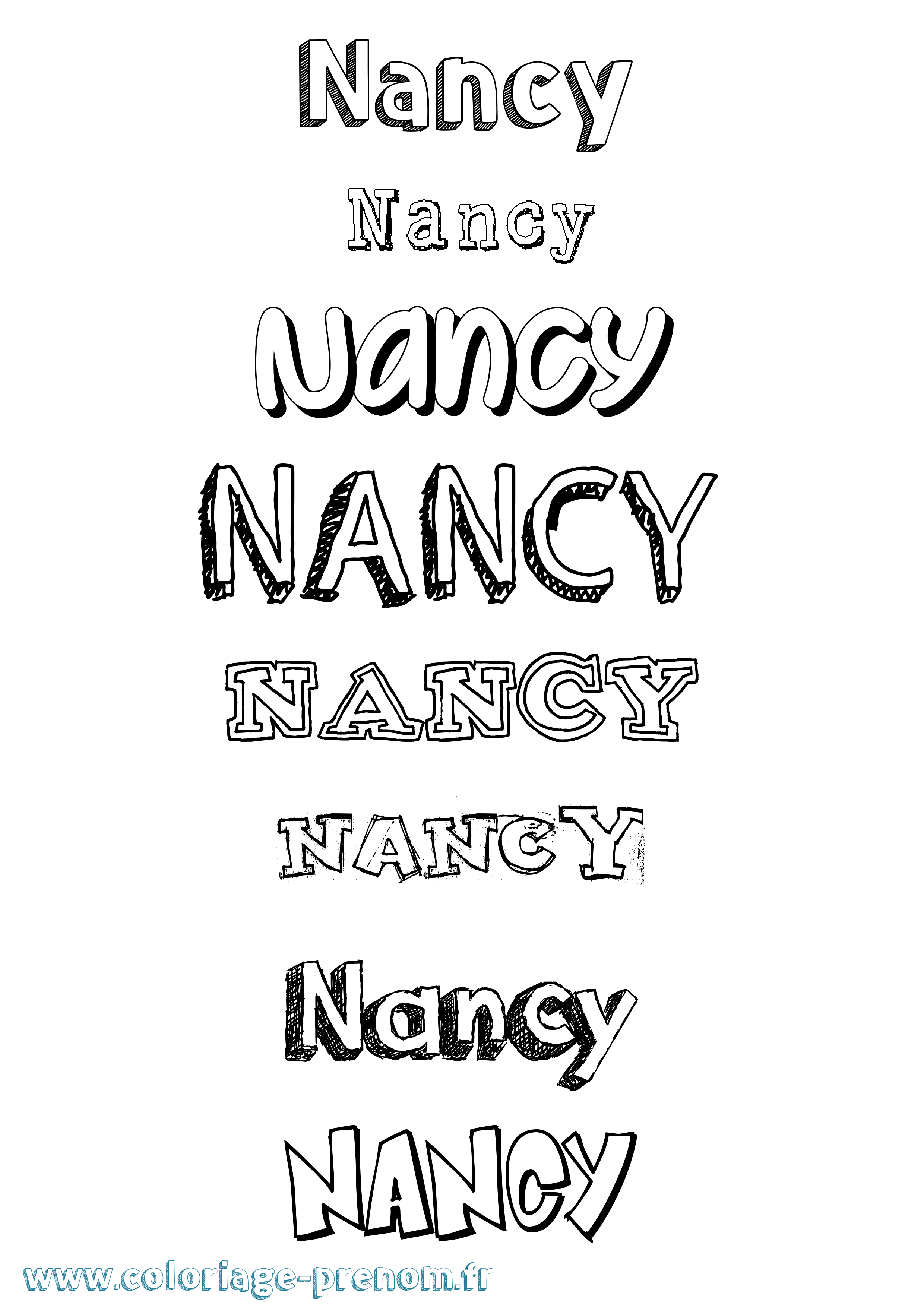 Coloriage prénom Nancy Dessiné