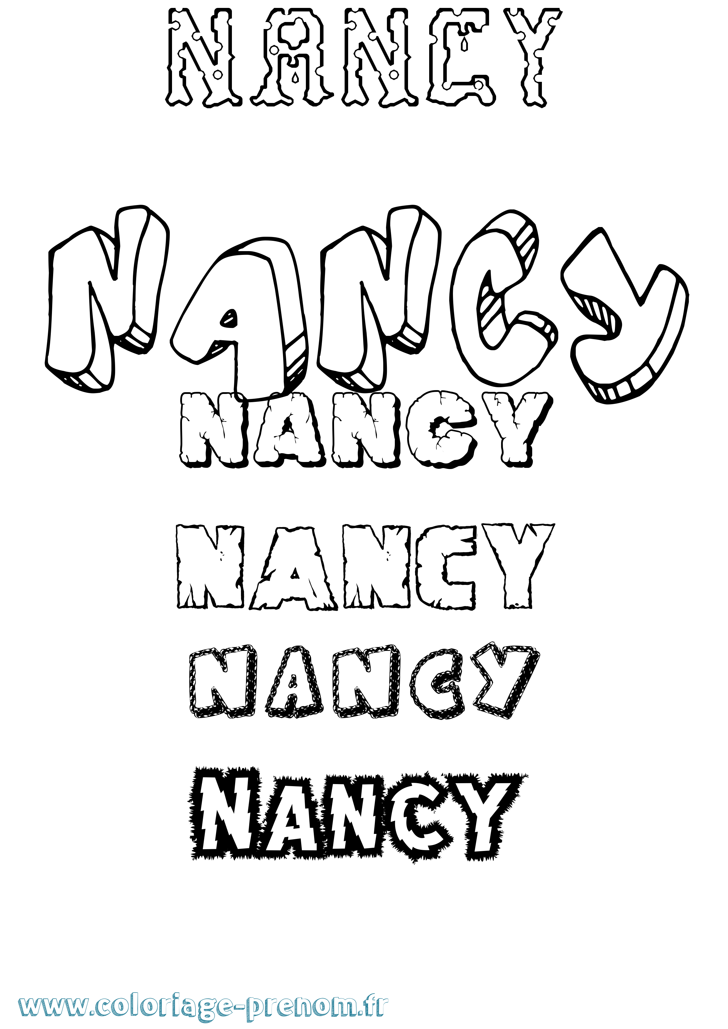 Coloriage prénom Nancy Destructuré