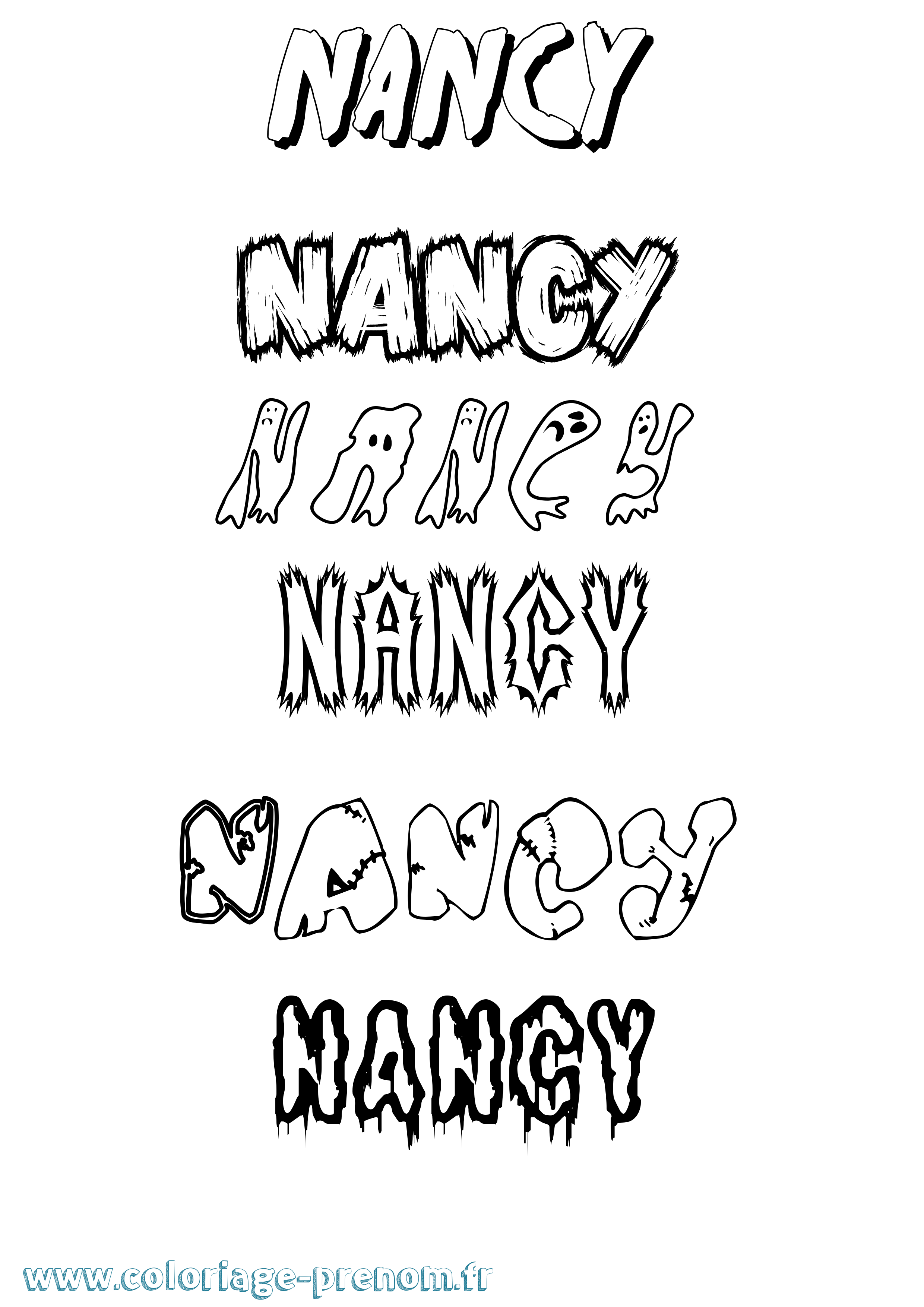 Coloriage prénom Nancy Frisson