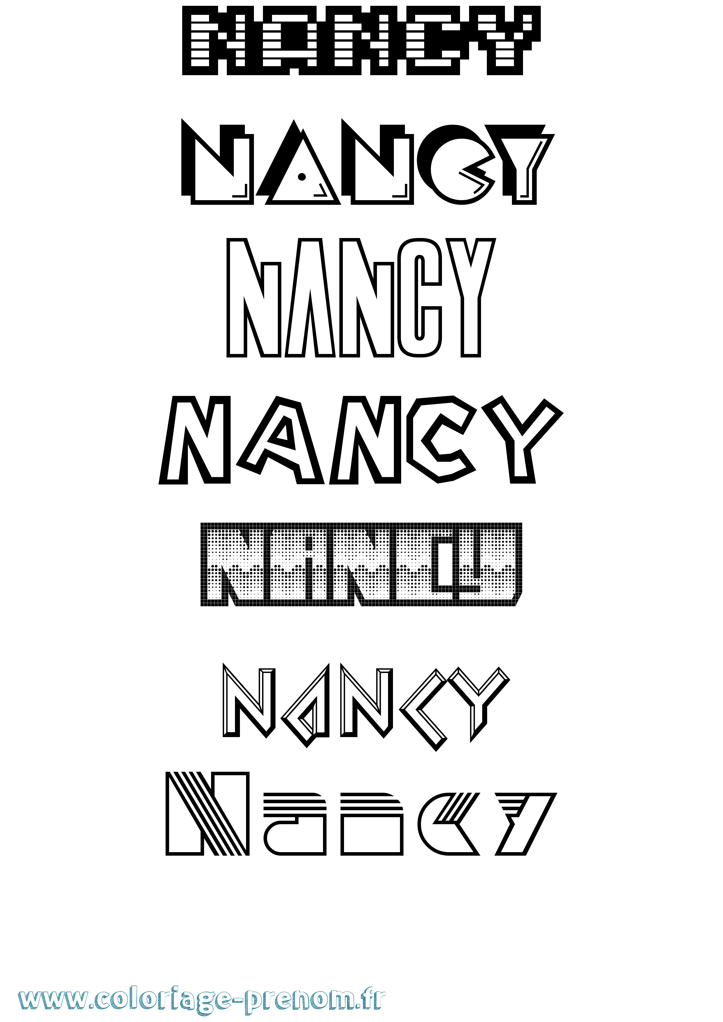 Coloriage prénom Nancy Jeux Vidéos