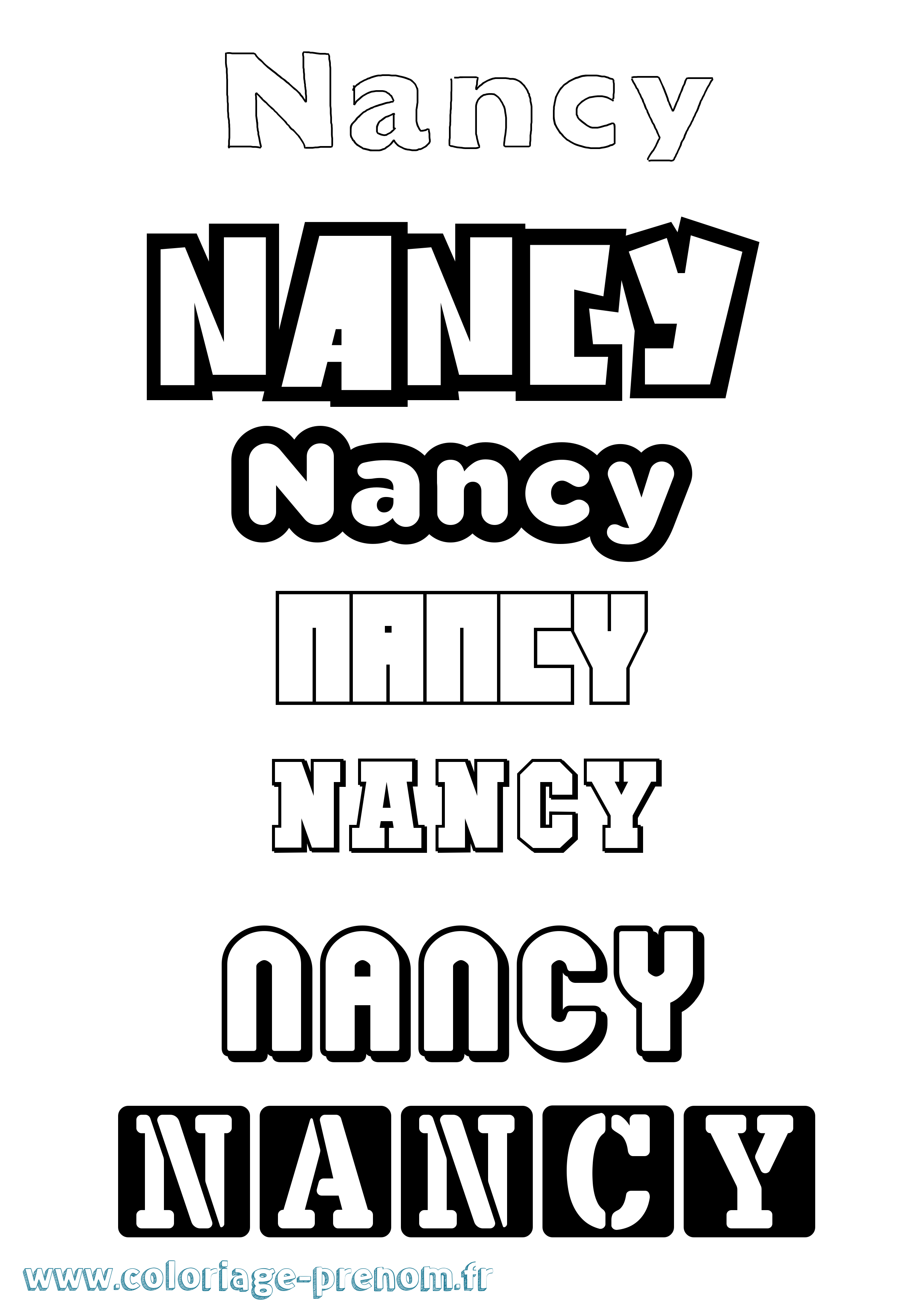 Coloriage prénom Nancy Simple