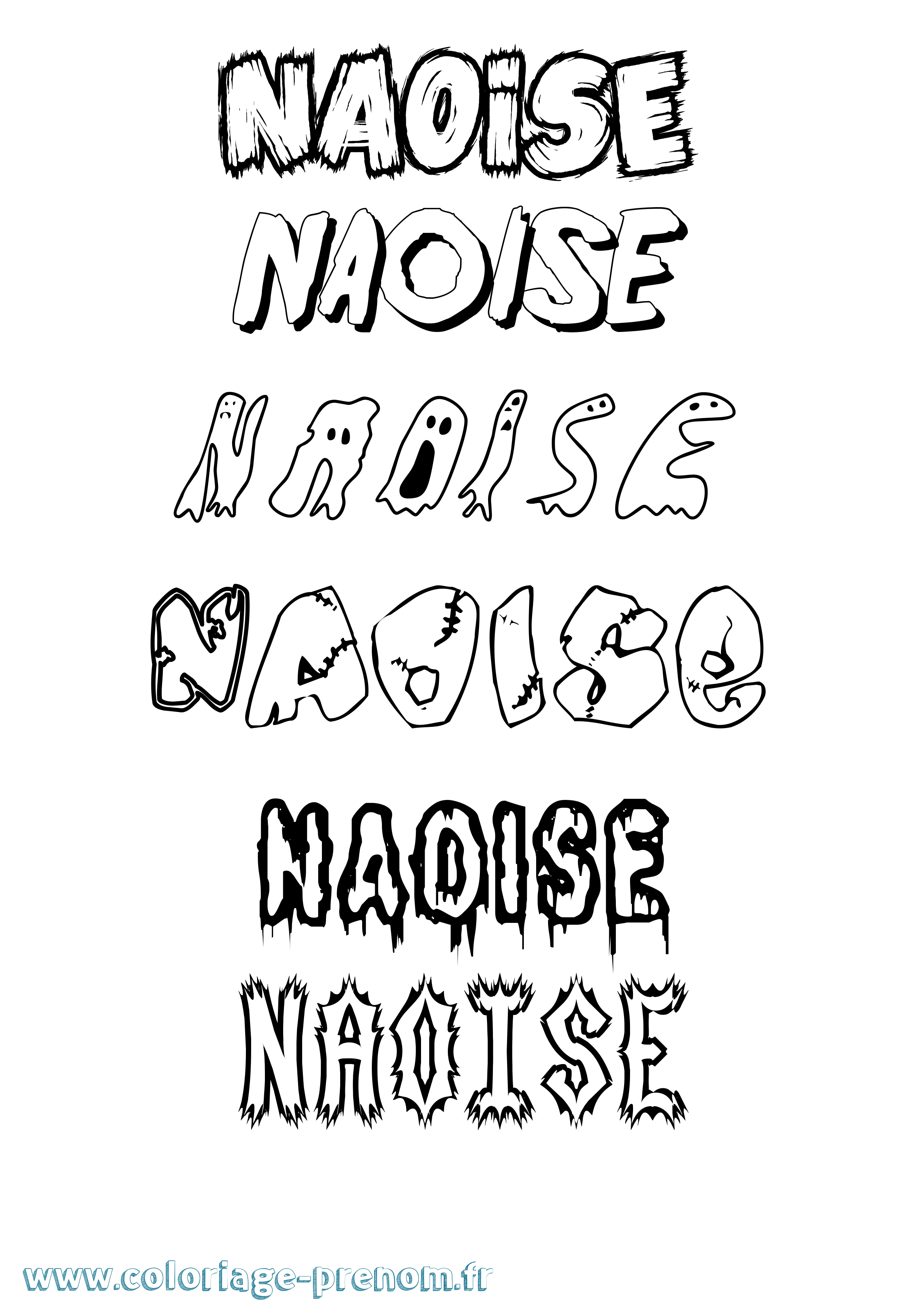 Coloriage prénom Naoise Frisson
