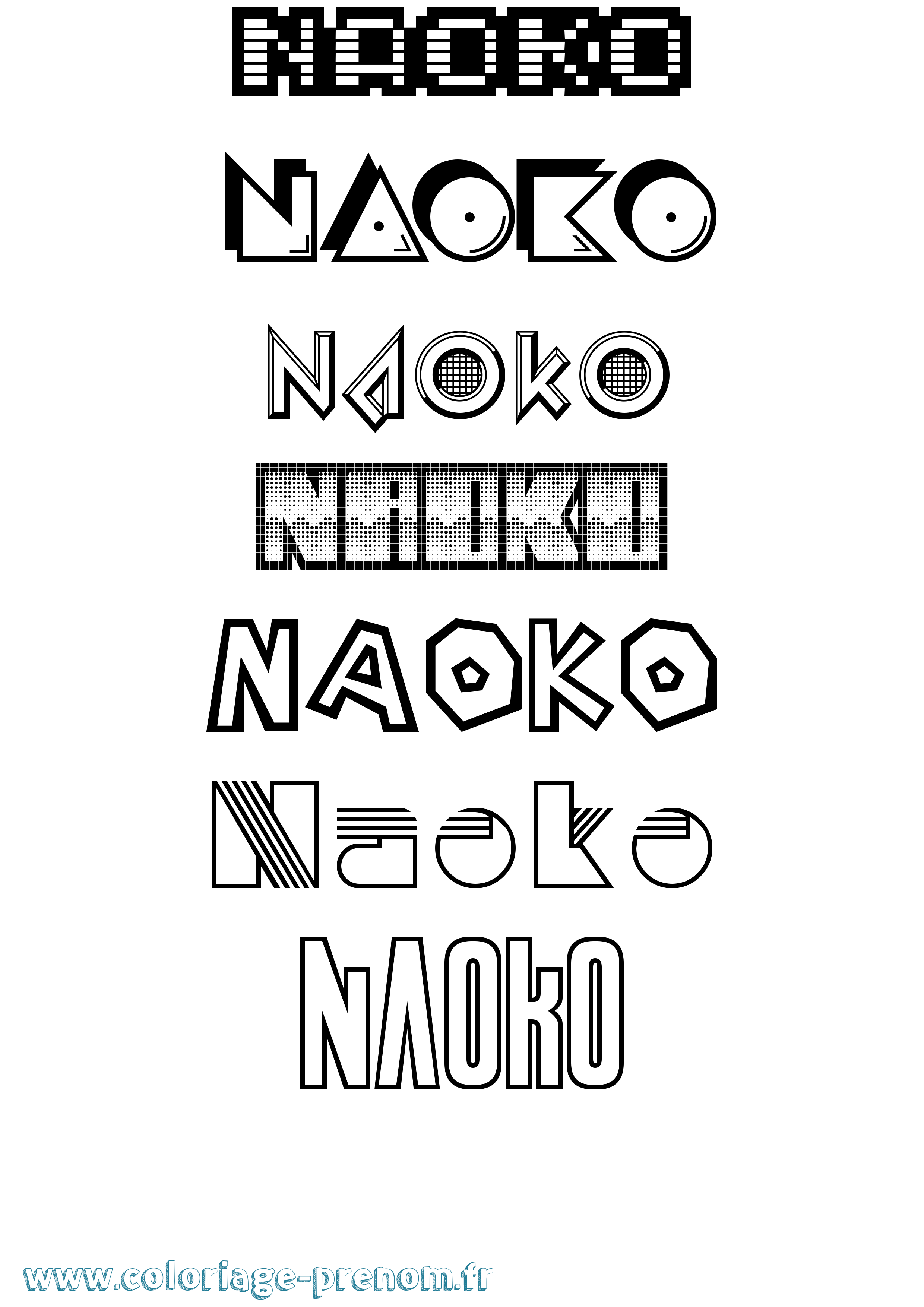Coloriage prénom Naoko Jeux Vidéos