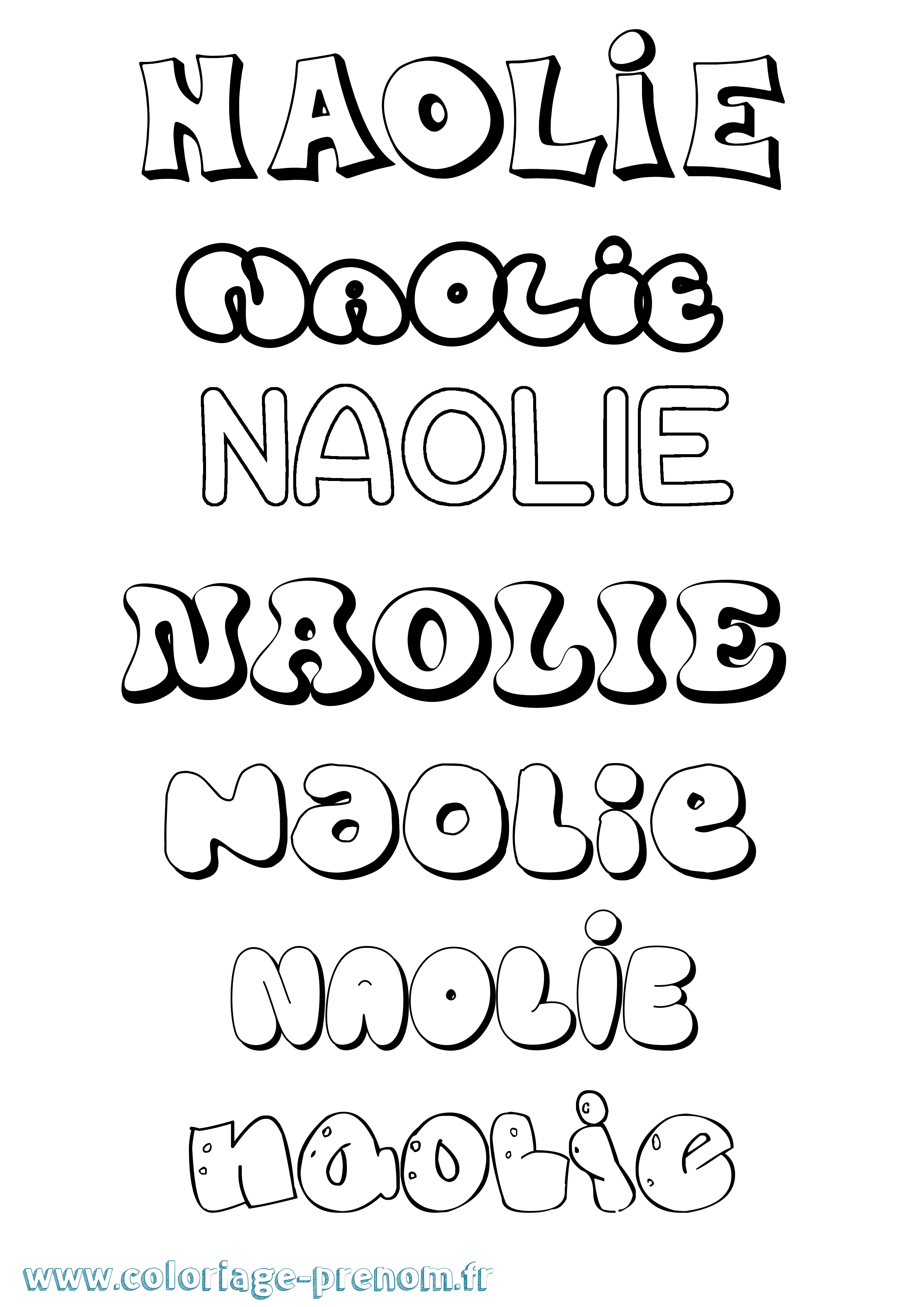 Coloriage Naolie Bubble Coloriage prénom Naolie Bubble