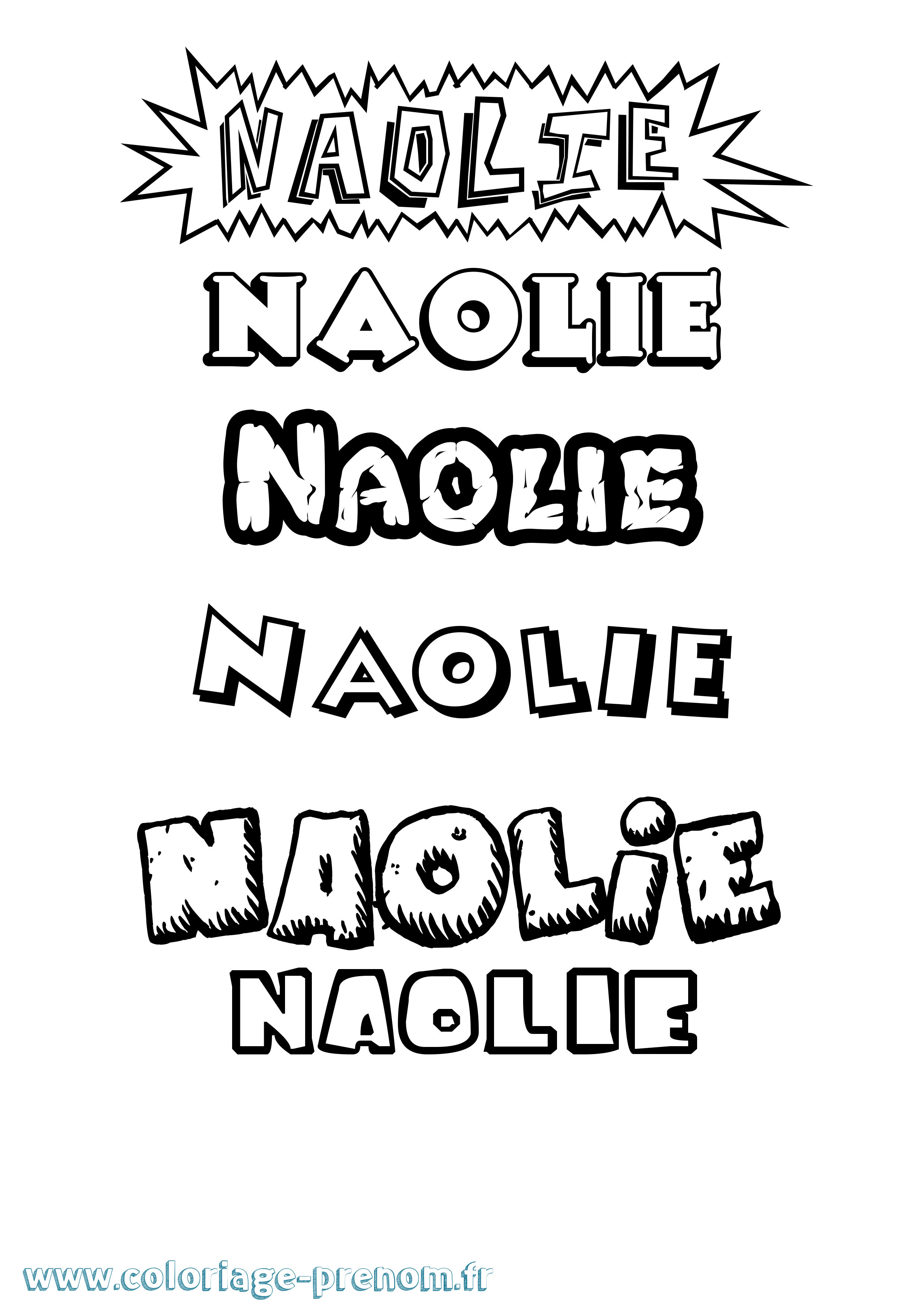 Coloriage prénom Naolie Dessin Animé