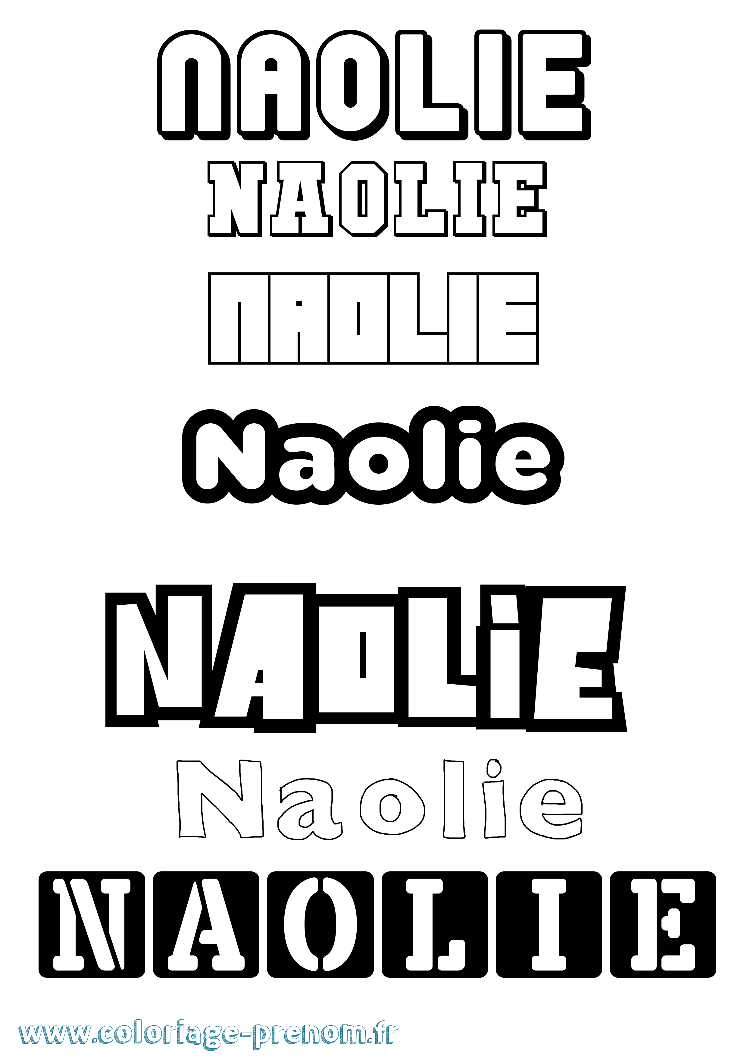 Coloriage prénom Naolie Simple