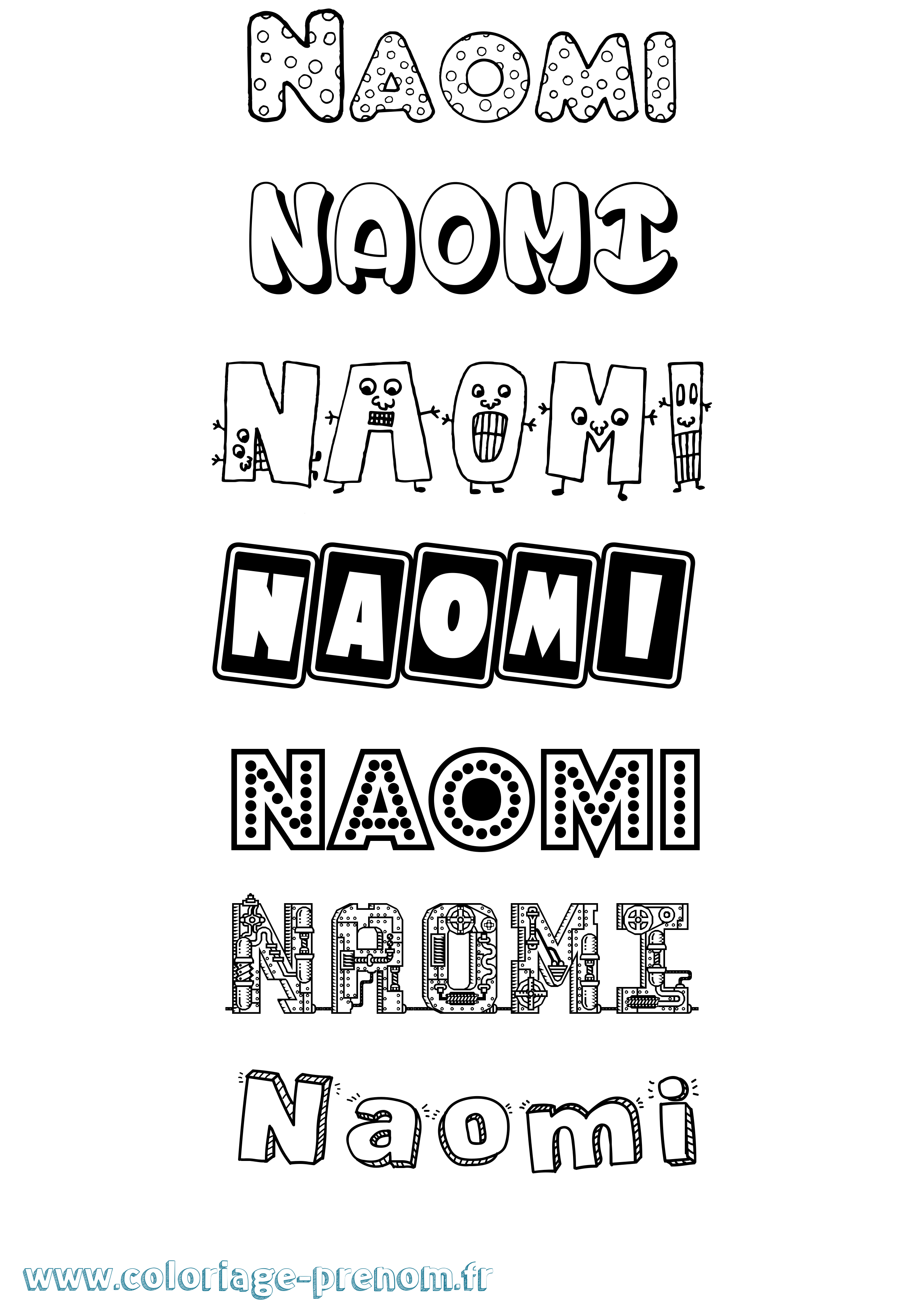 Coloriage prénom Naomi