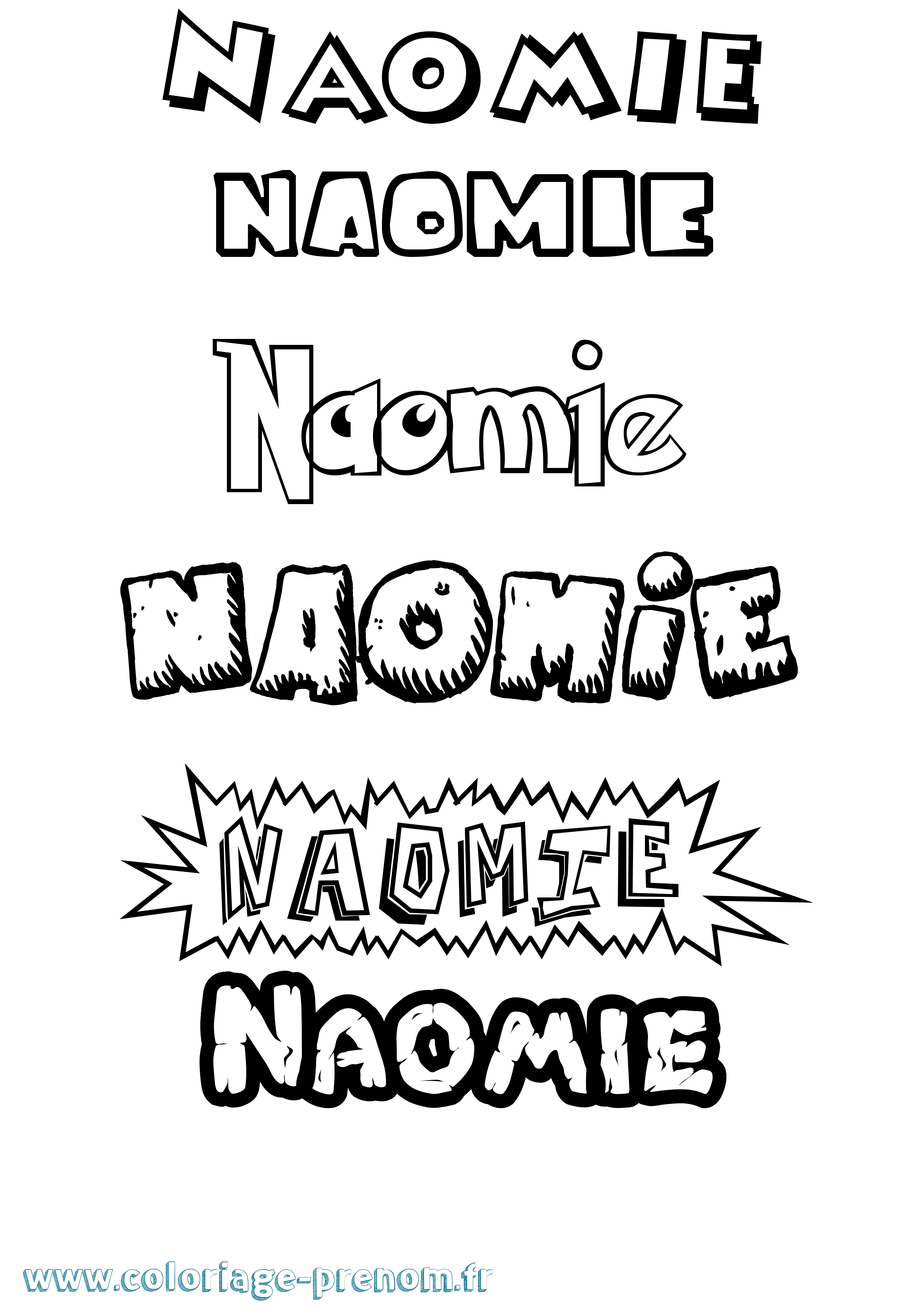 Coloriage prénom Naomie Dessin Animé