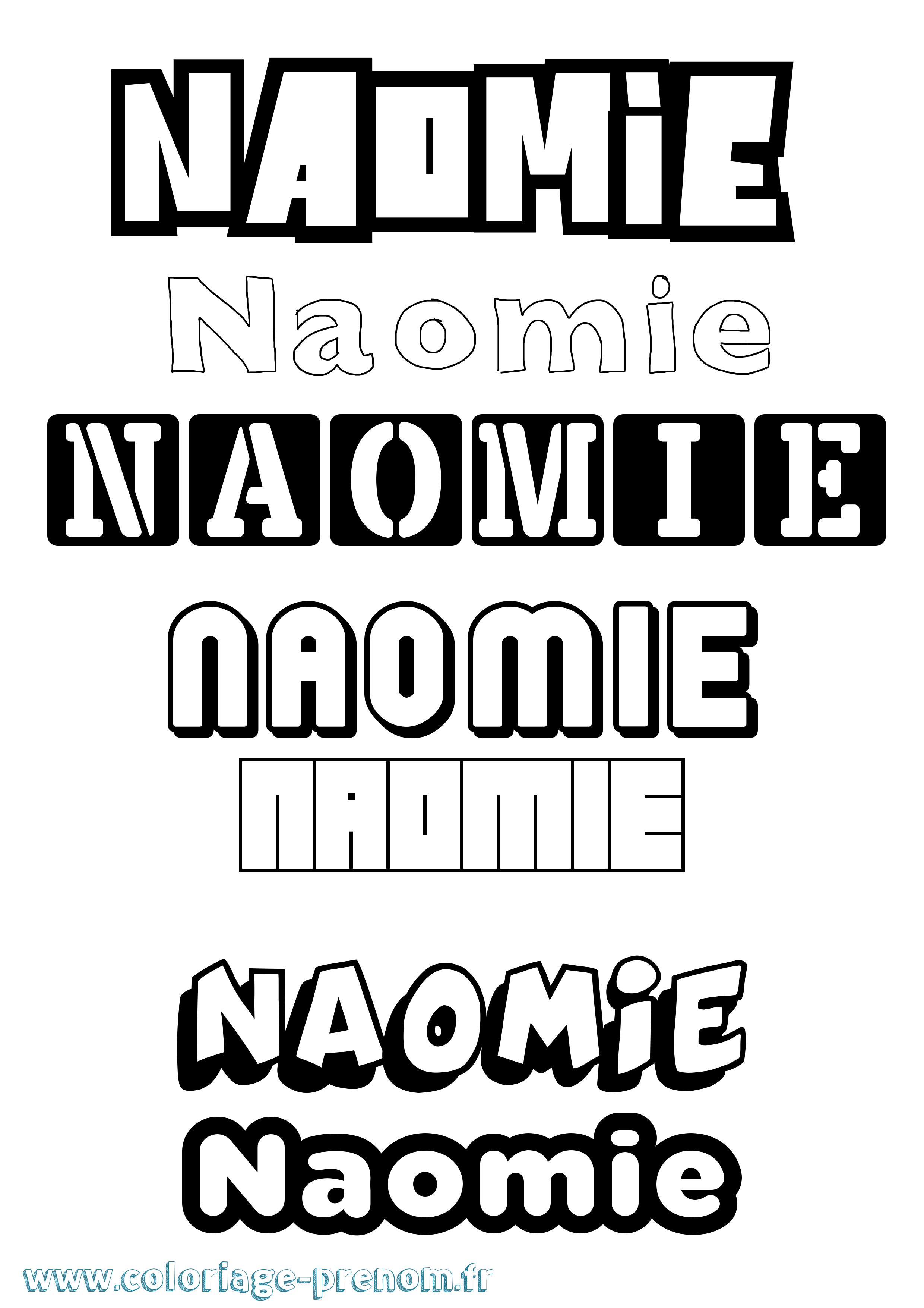 Coloriage prénom Naomie Simple