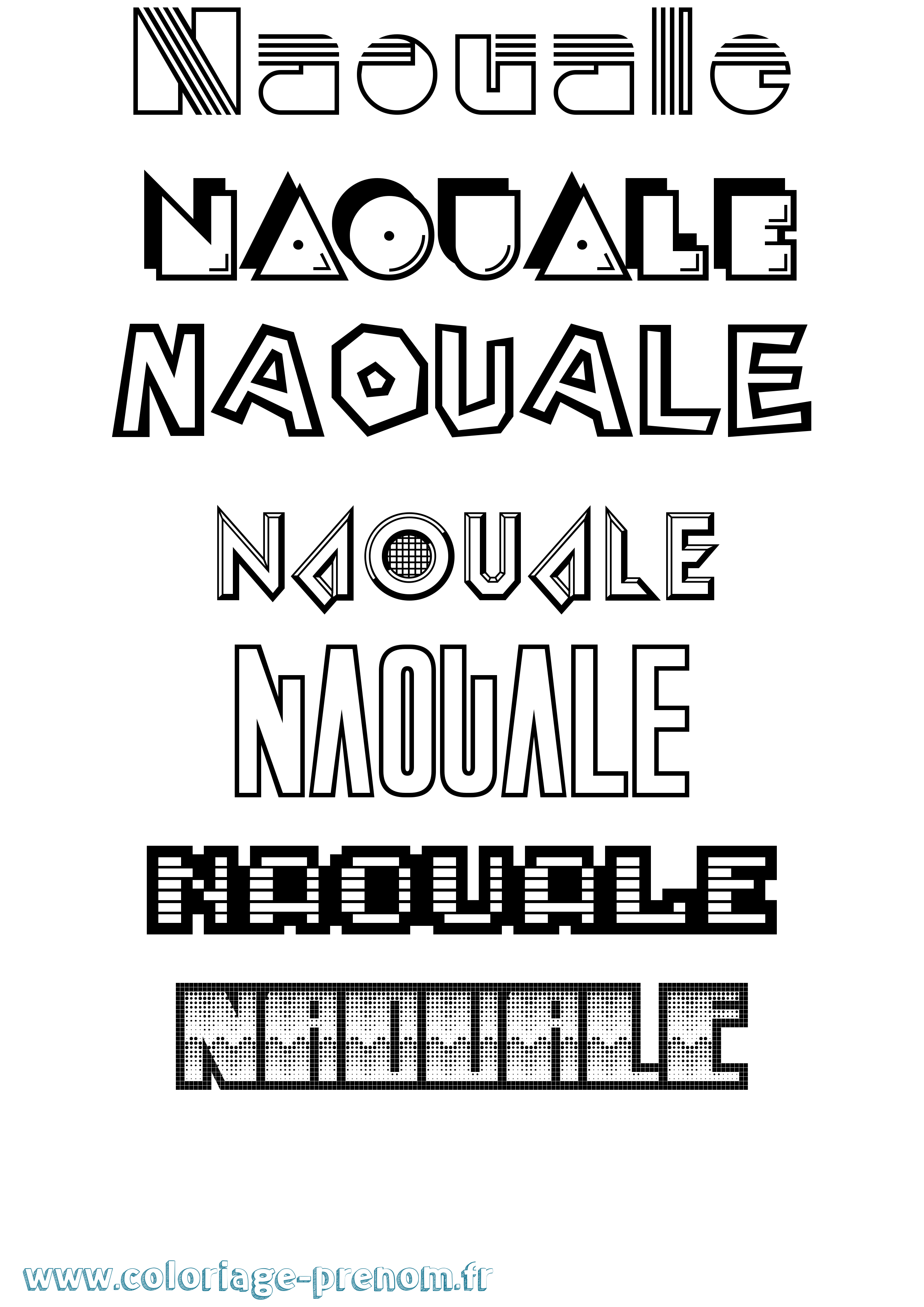Coloriage prénom Naouale Jeux Vidéos