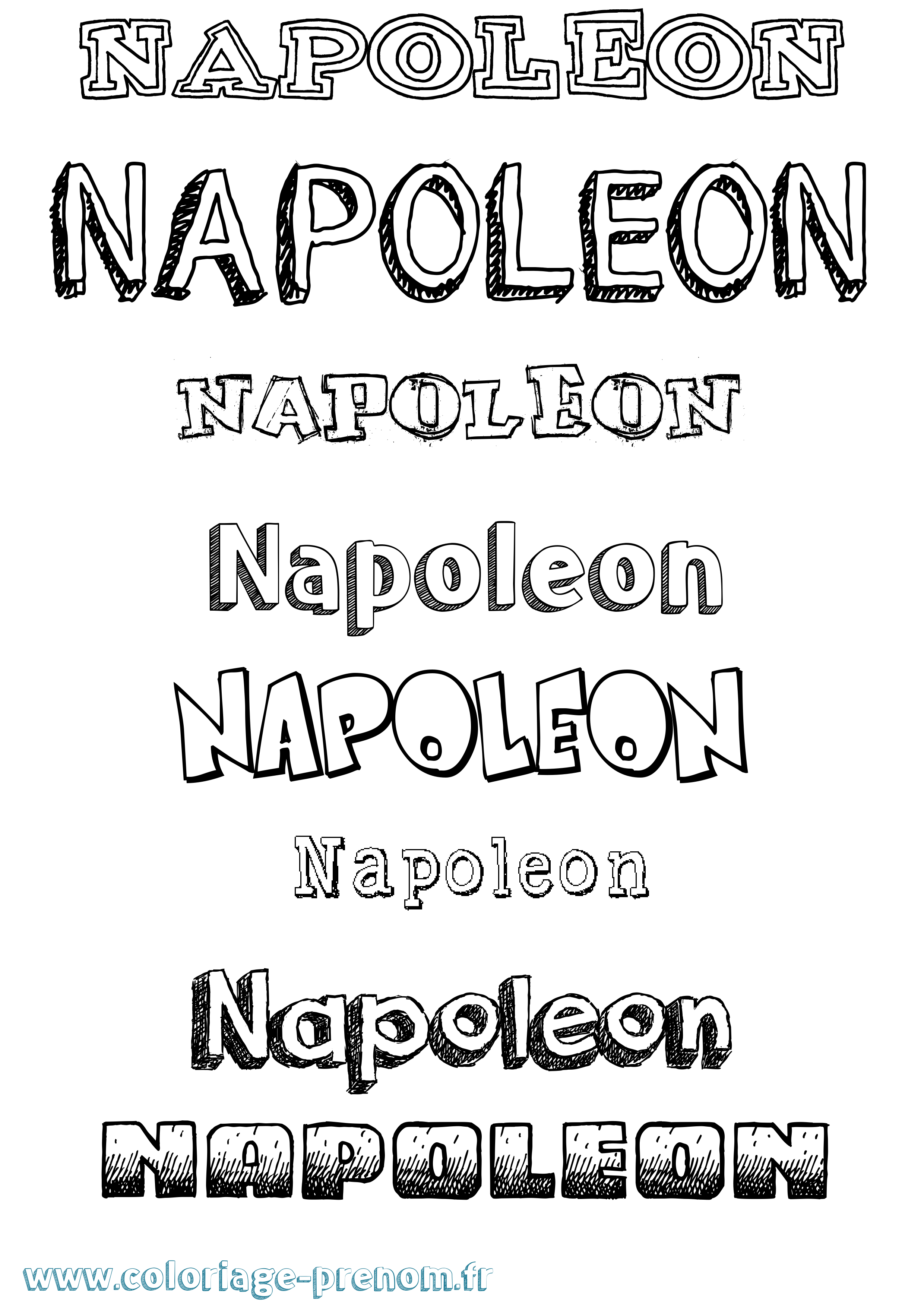 Coloriage prénom Napoleon Dessiné