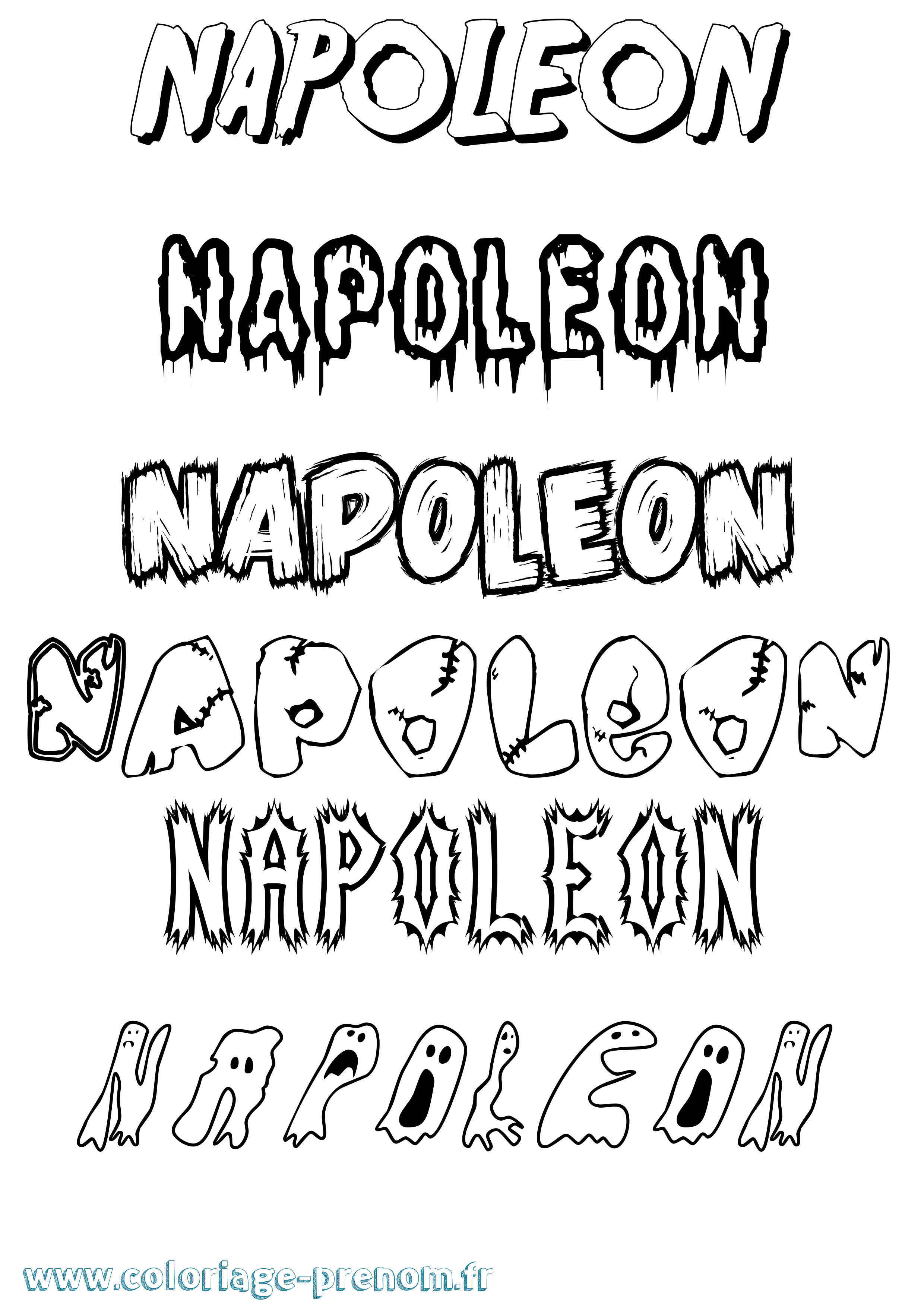 Coloriage prénom Napoleon Frisson