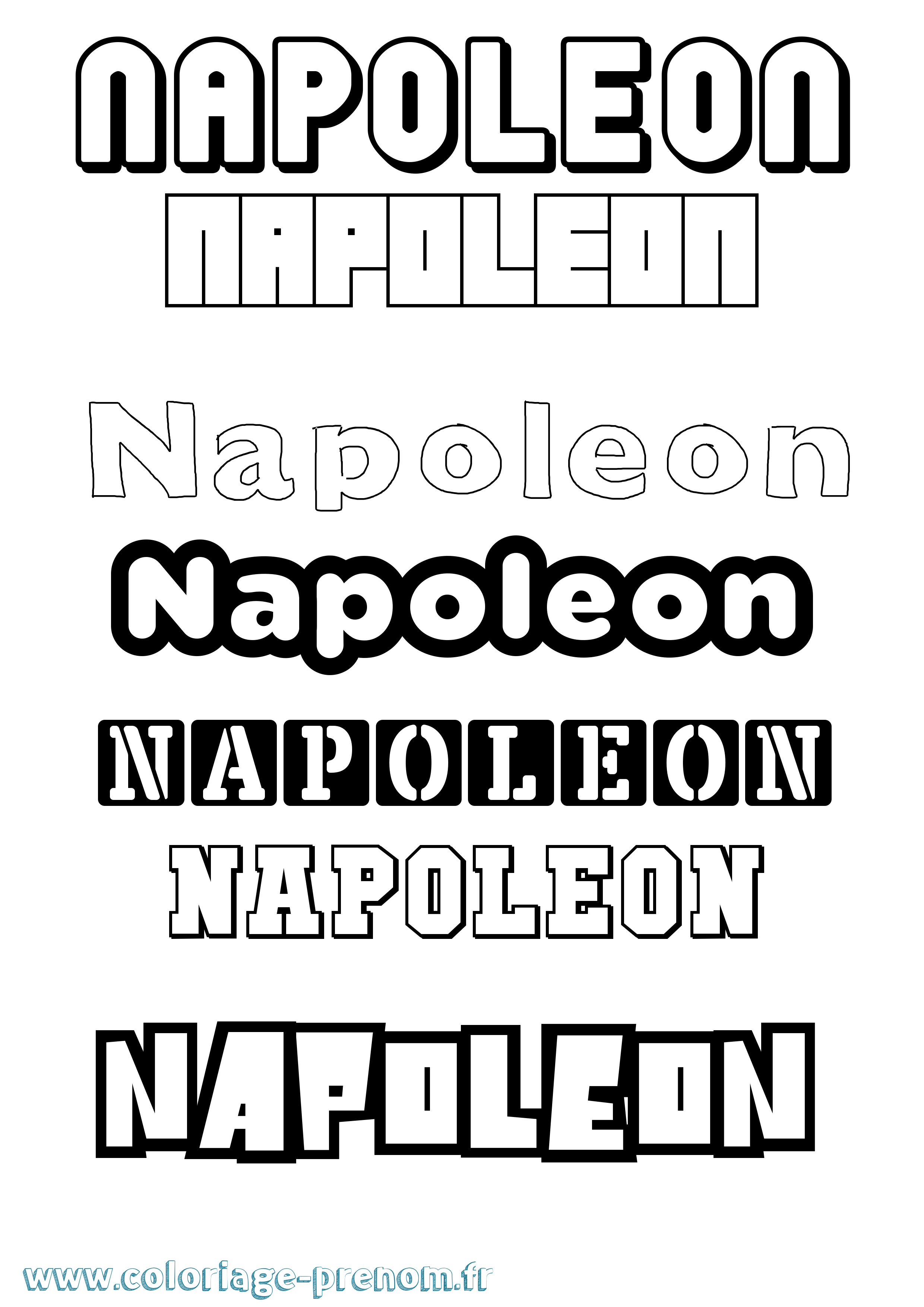 Coloriage prénom Napoleon Simple