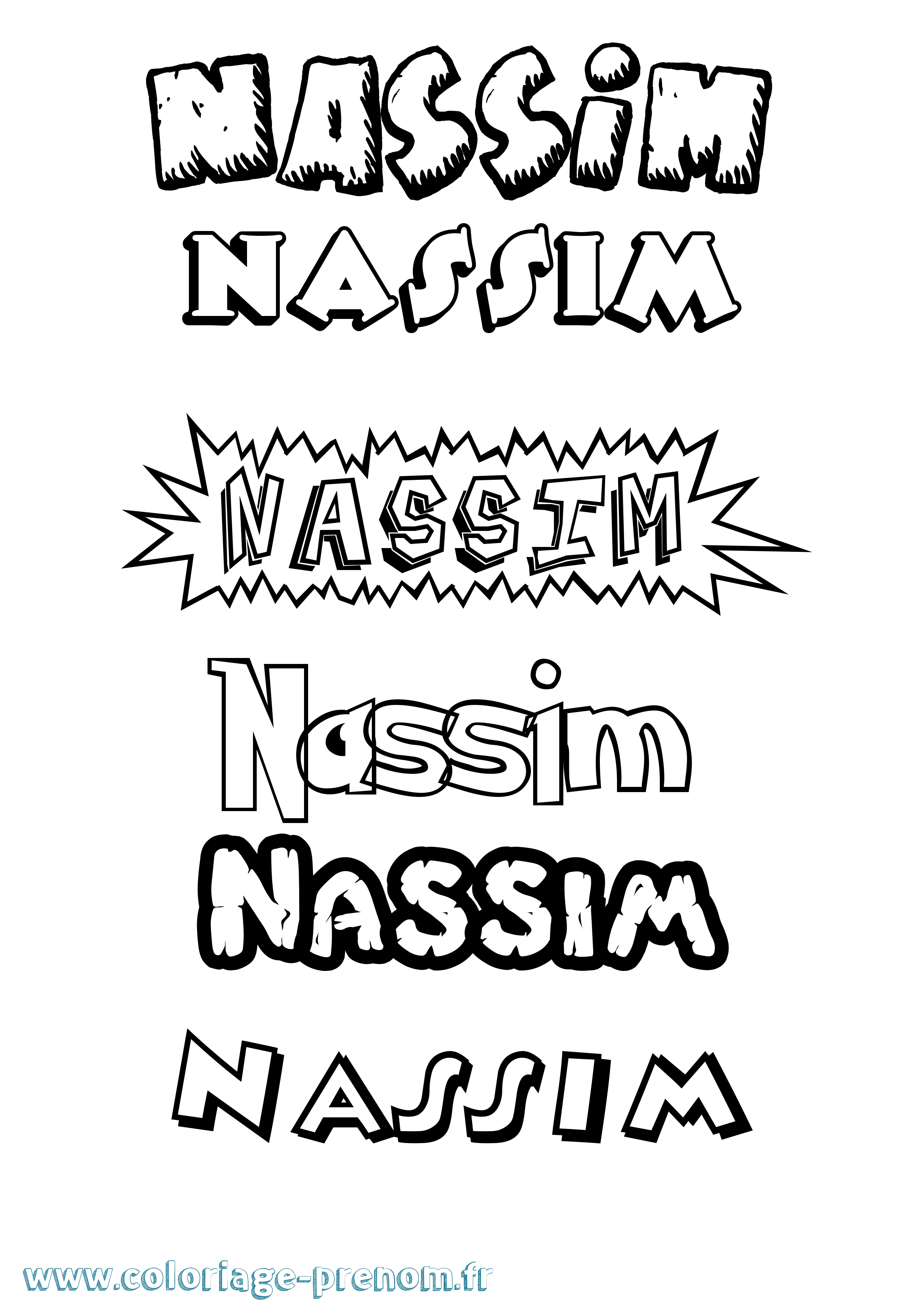 Coloriage prénom Nassim Dessin Animé