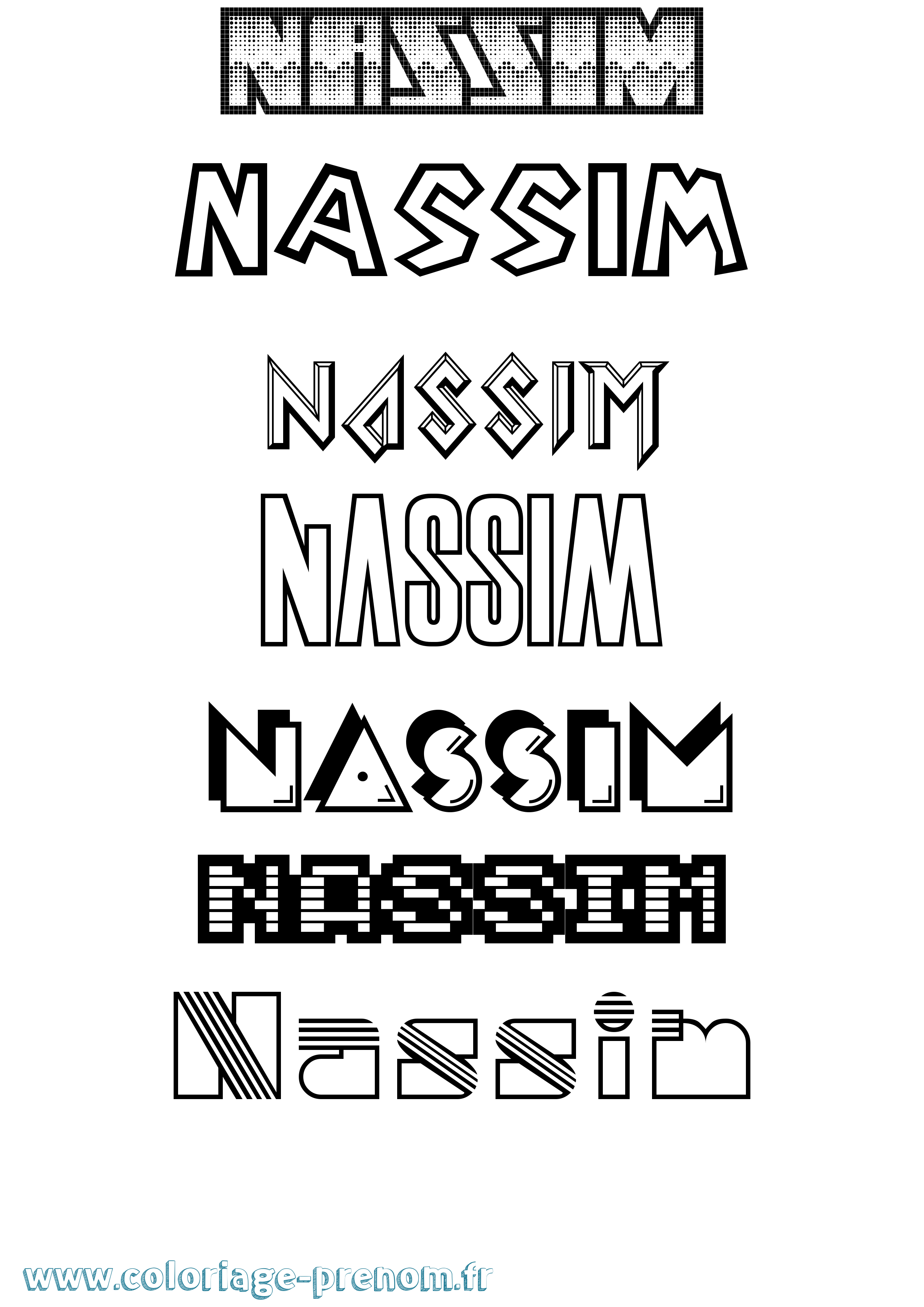 Coloriage prénom Nassim Jeux Vidéos