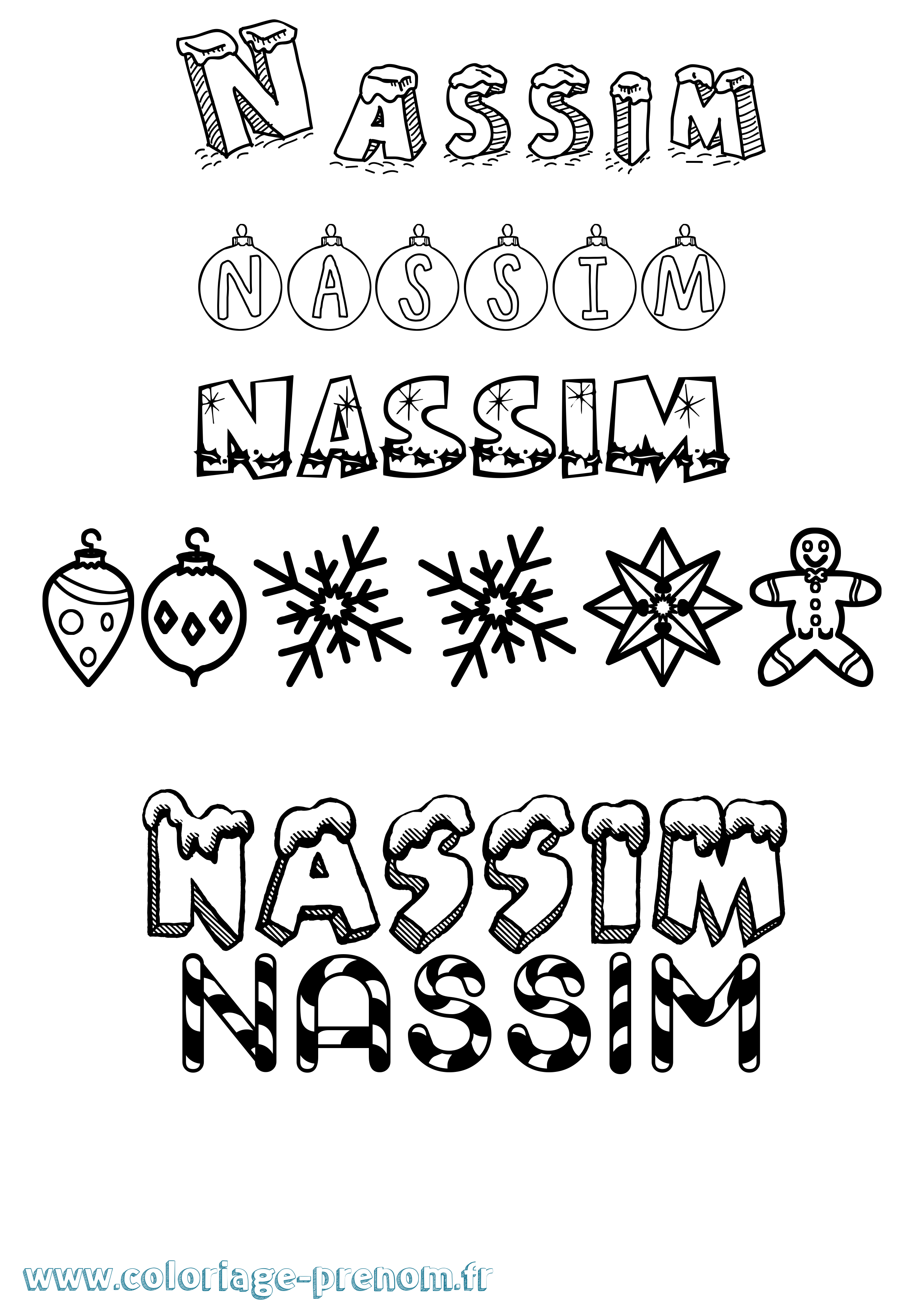 Coloriage prénom Nassim