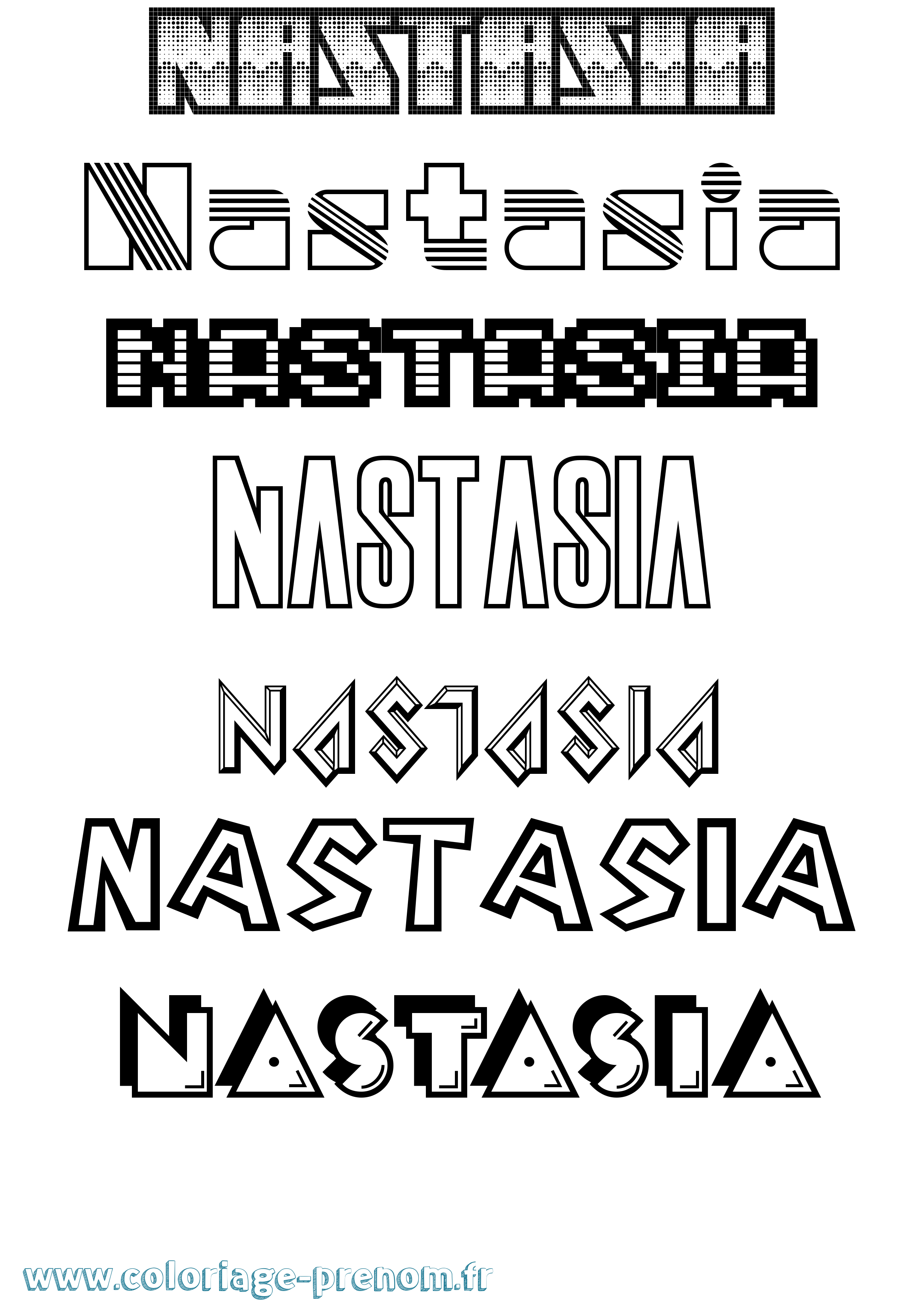 Coloriage prénom Nastasia Jeux Vidéos