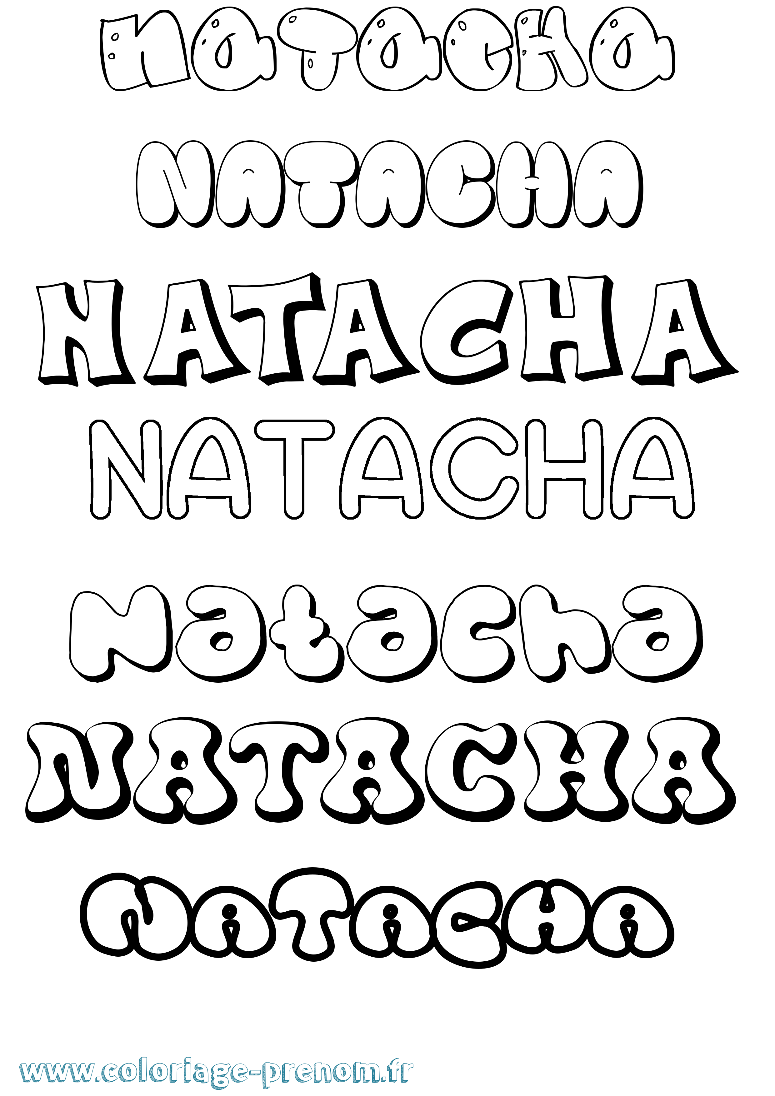 Coloriage prénom Natacha