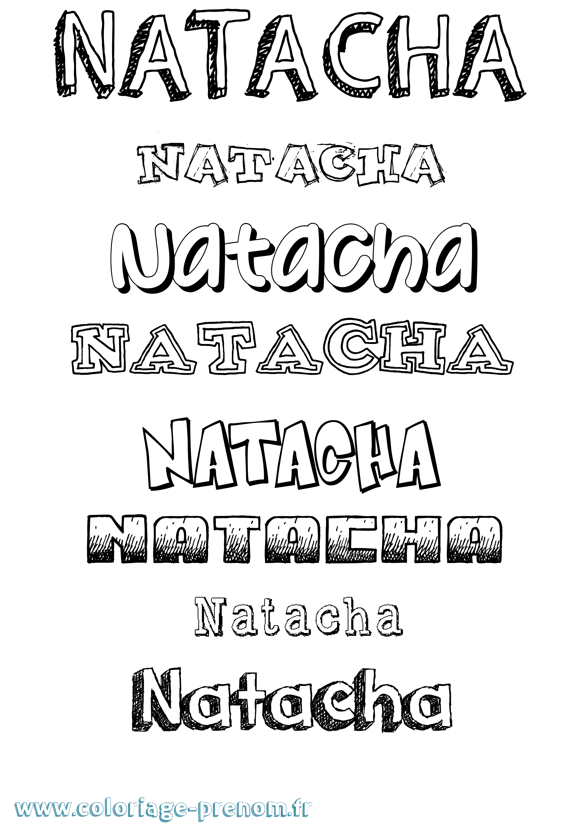 Coloriage prénom Natacha