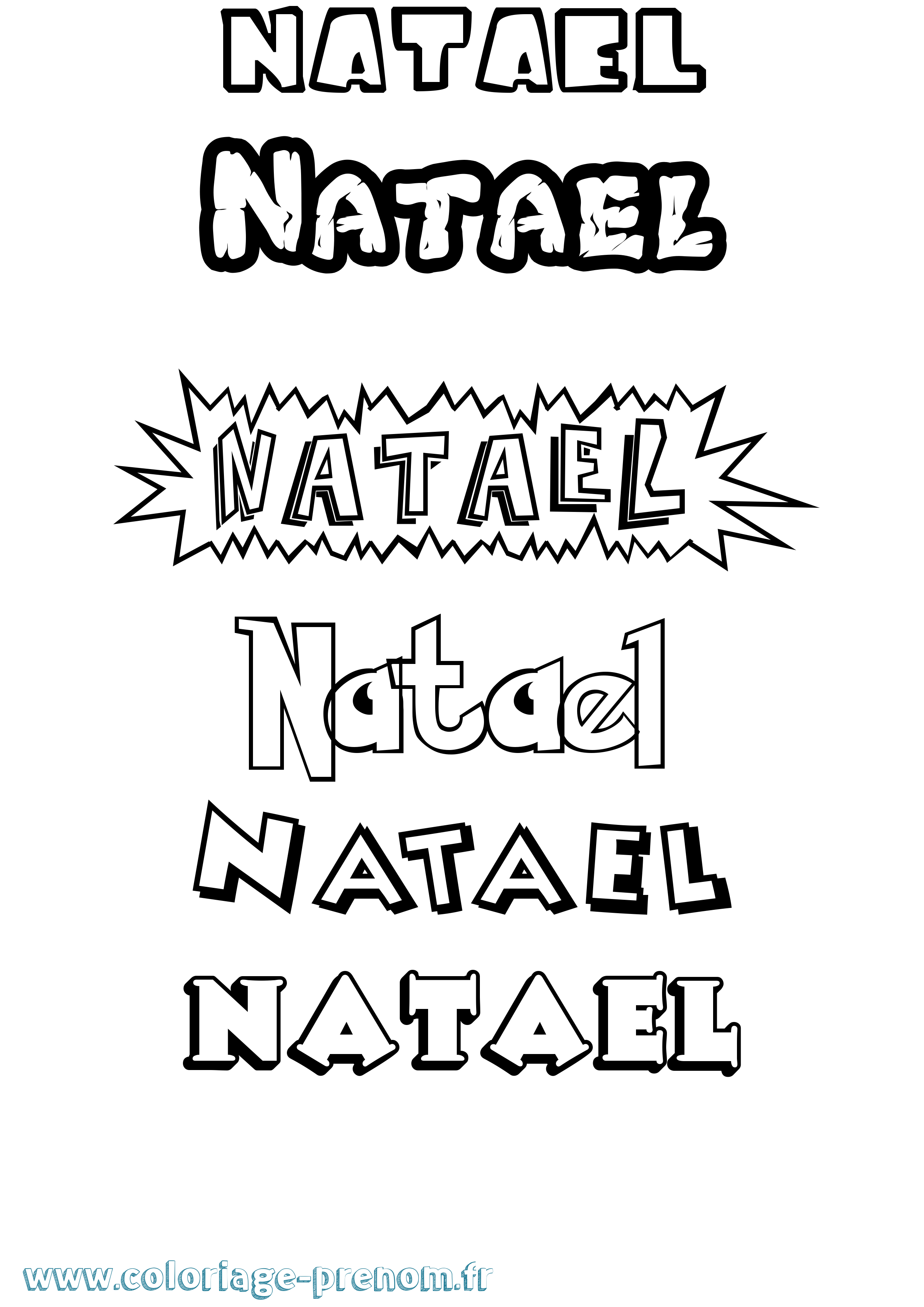 Coloriage prénom Natael Dessin Animé