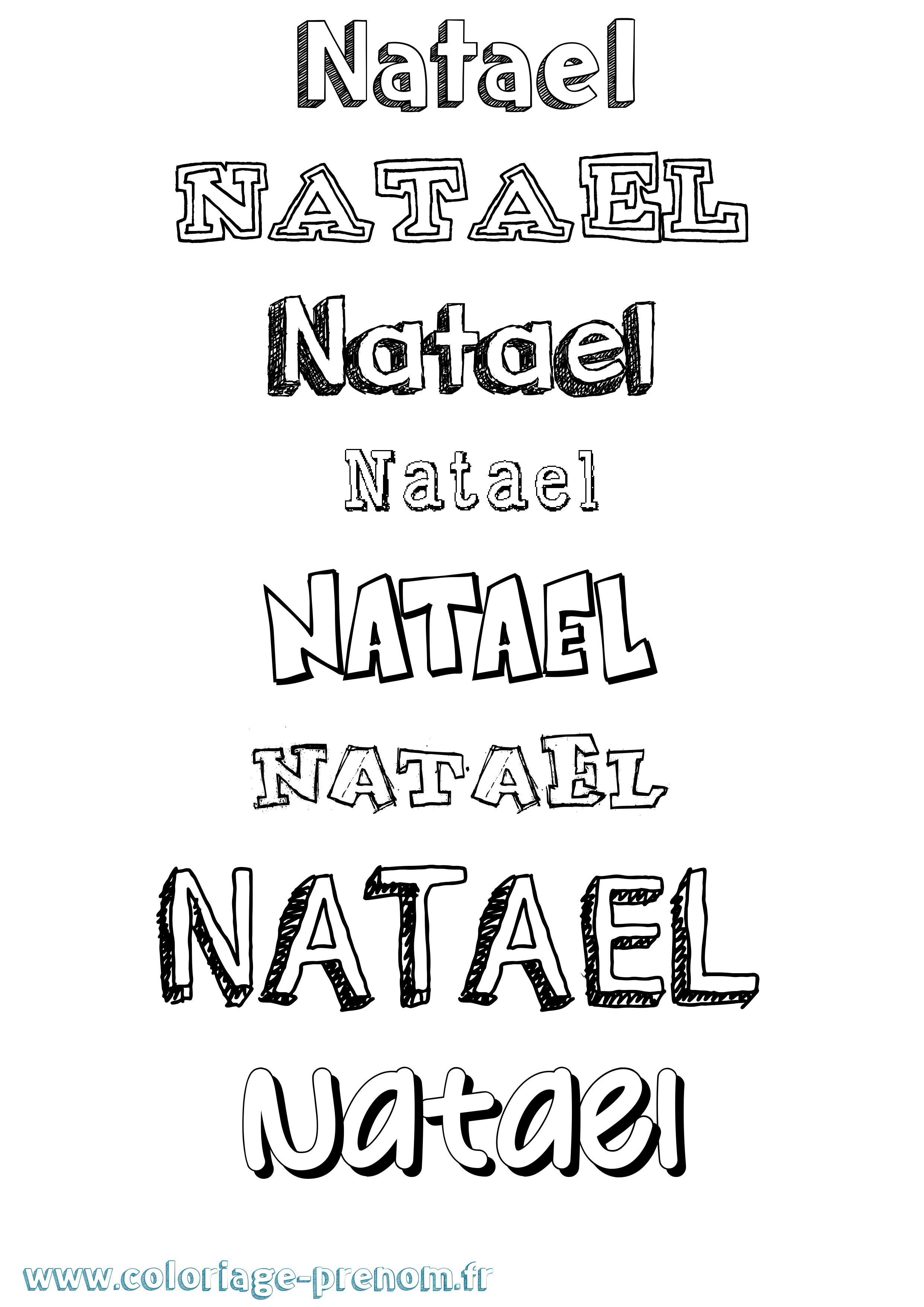 Coloriage prénom Natael Dessiné