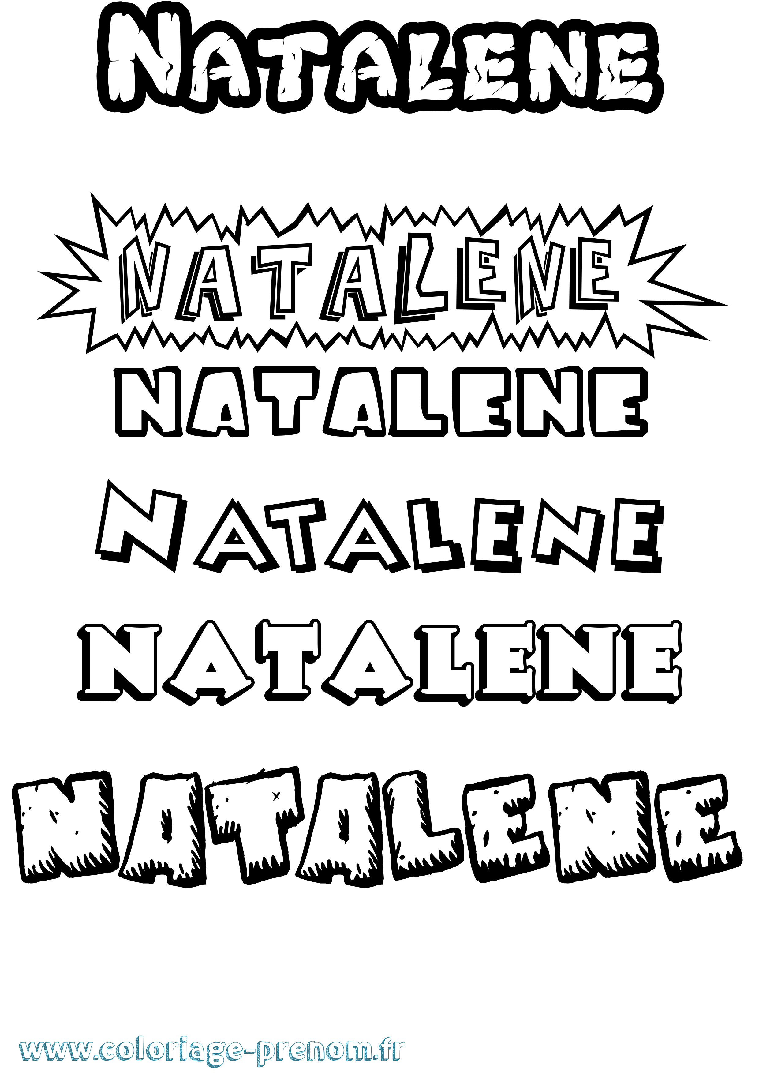 Coloriage prénom Natalene Dessin Animé