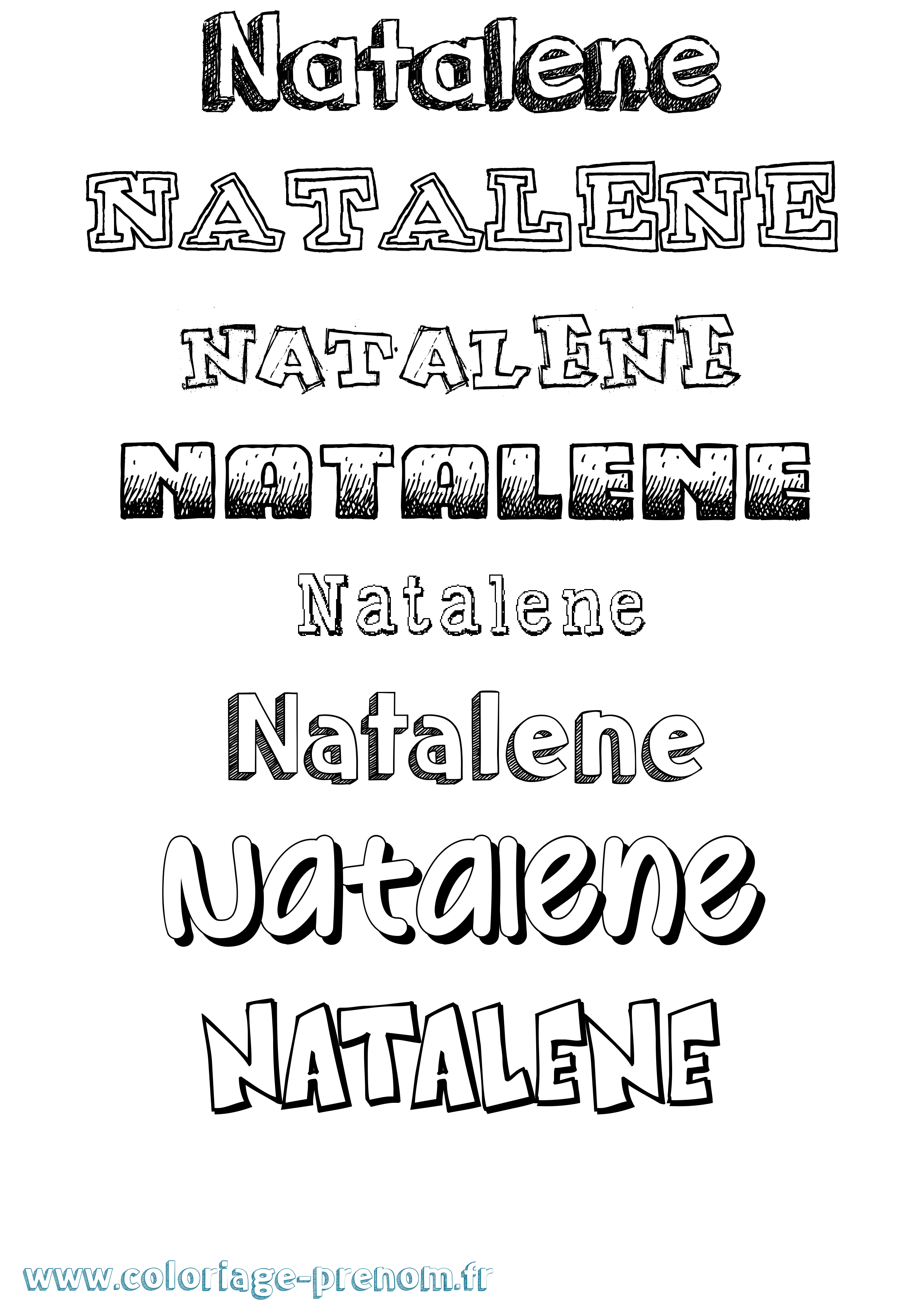 Coloriage prénom Natalene Dessiné