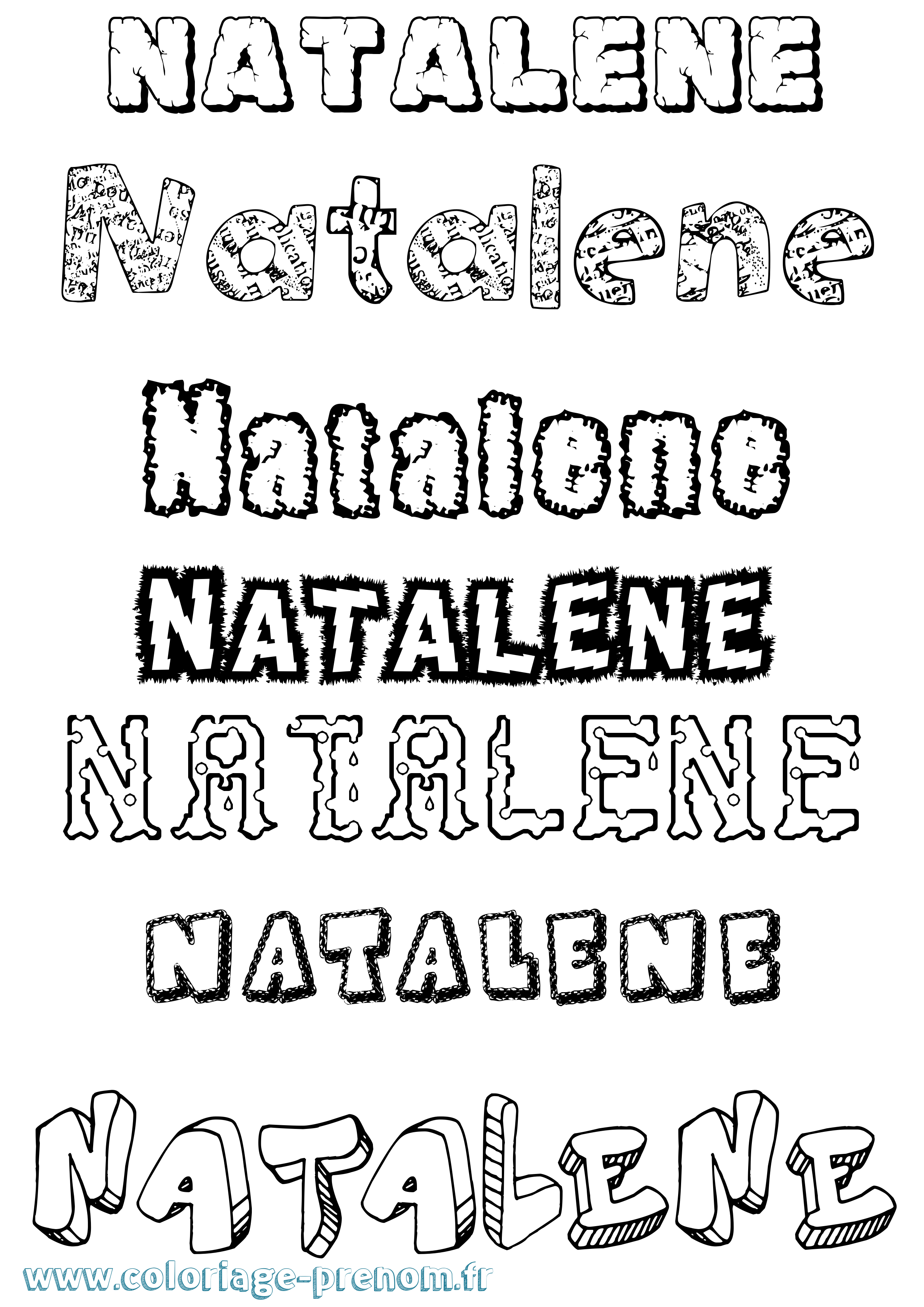 Coloriage prénom Natalene Destructuré