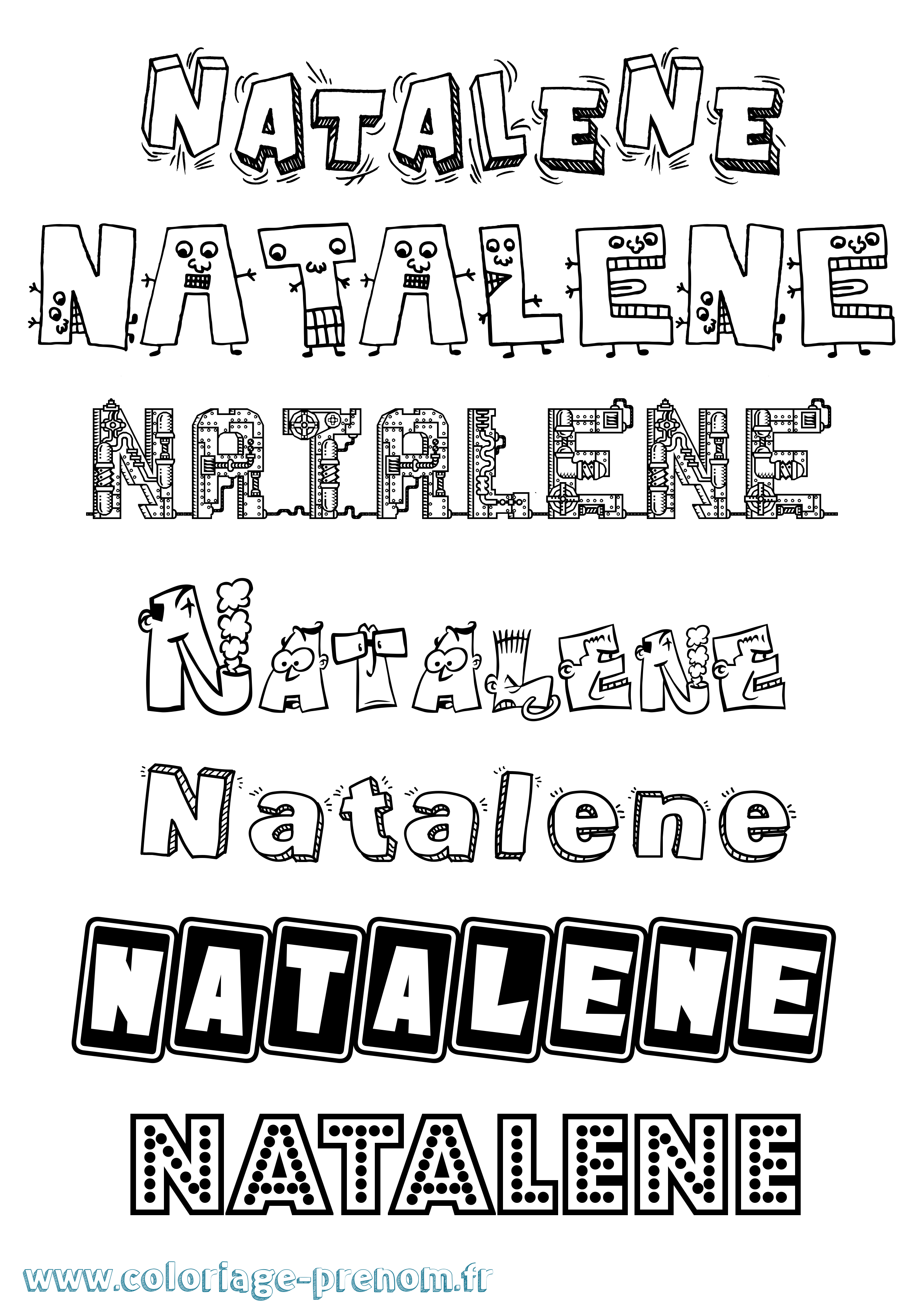 Coloriage prénom Natalene Fun