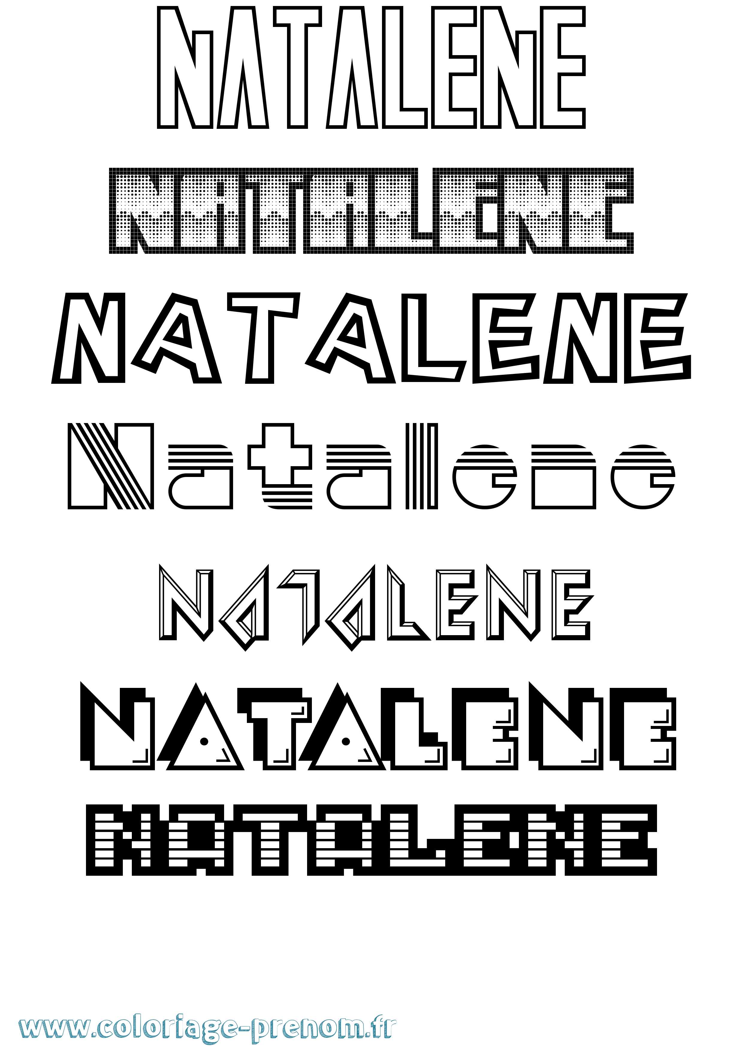 Coloriage prénom Natalene Jeux Vidéos