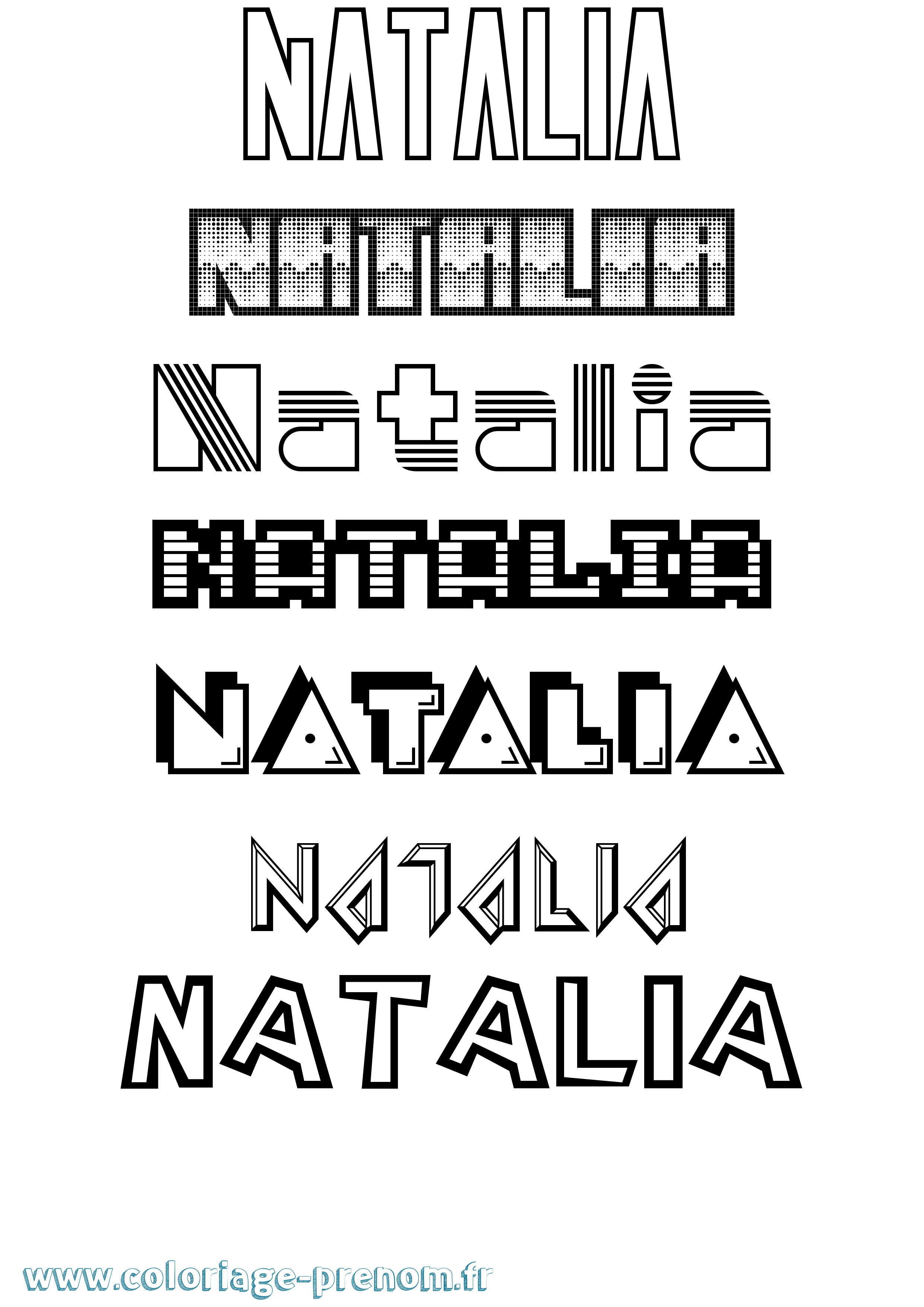 Coloriage prénom Natalia Jeux Vidéos