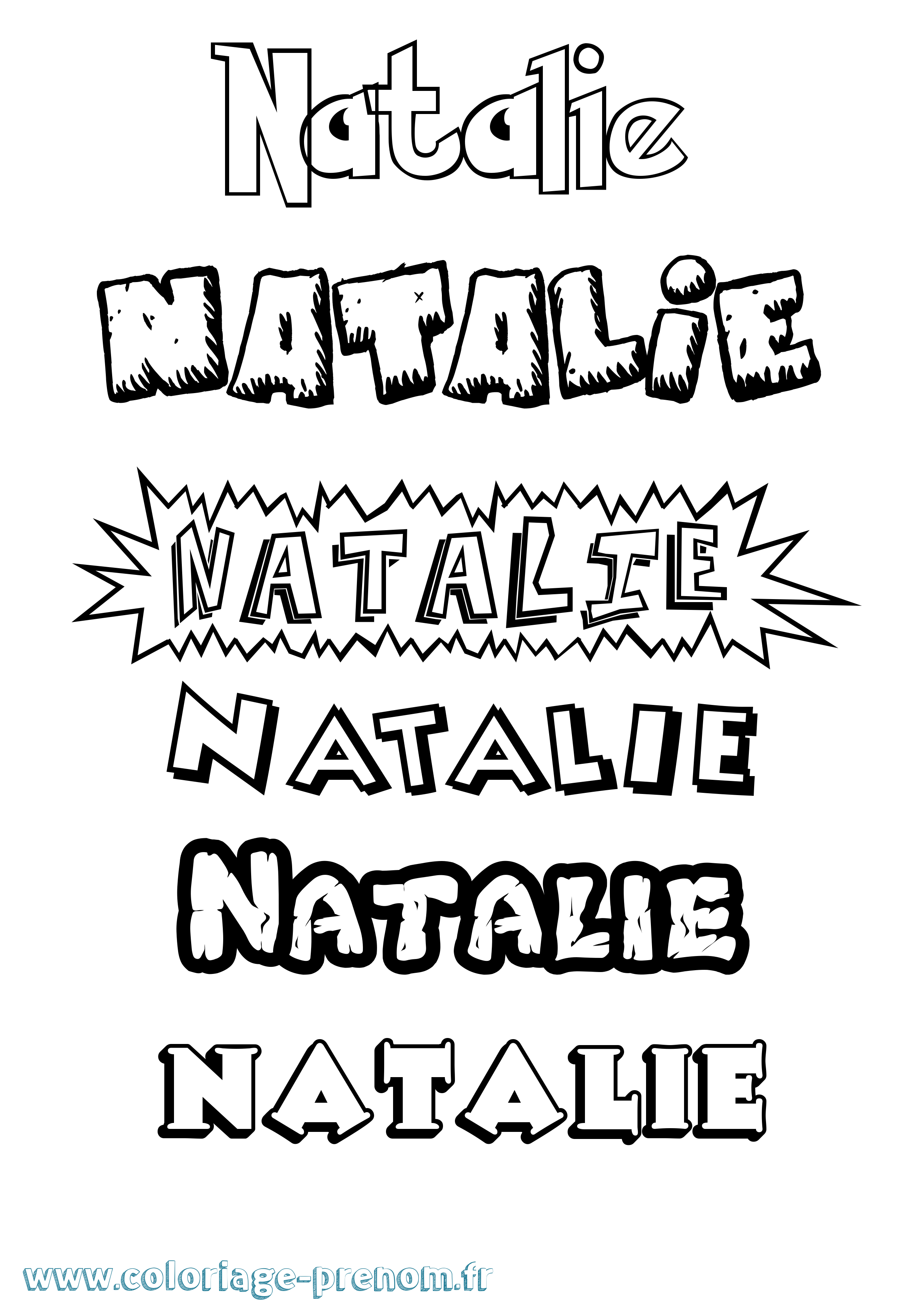 Coloriage prénom Natalie Dessin Animé
