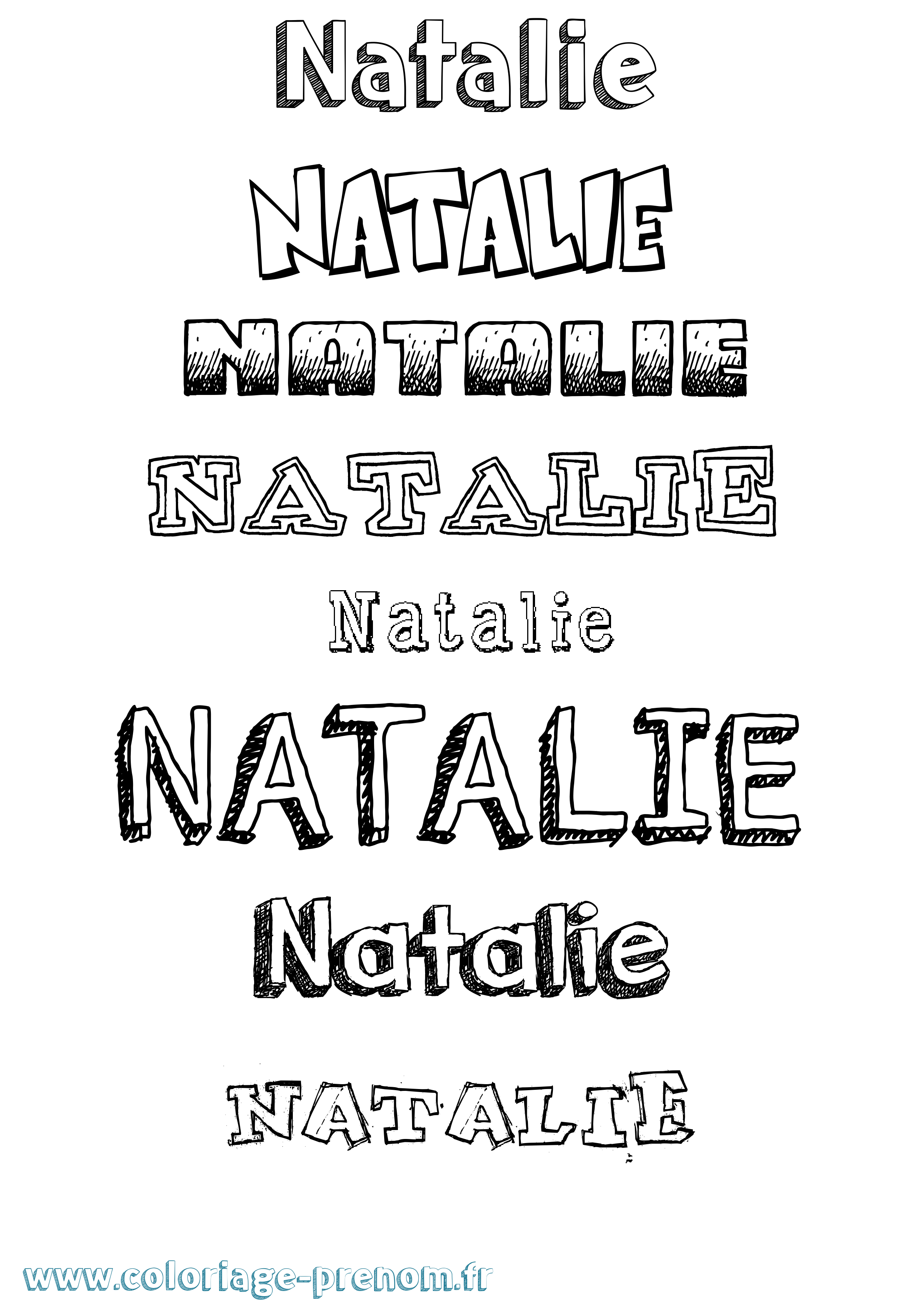 Coloriage prénom Natalie Dessiné