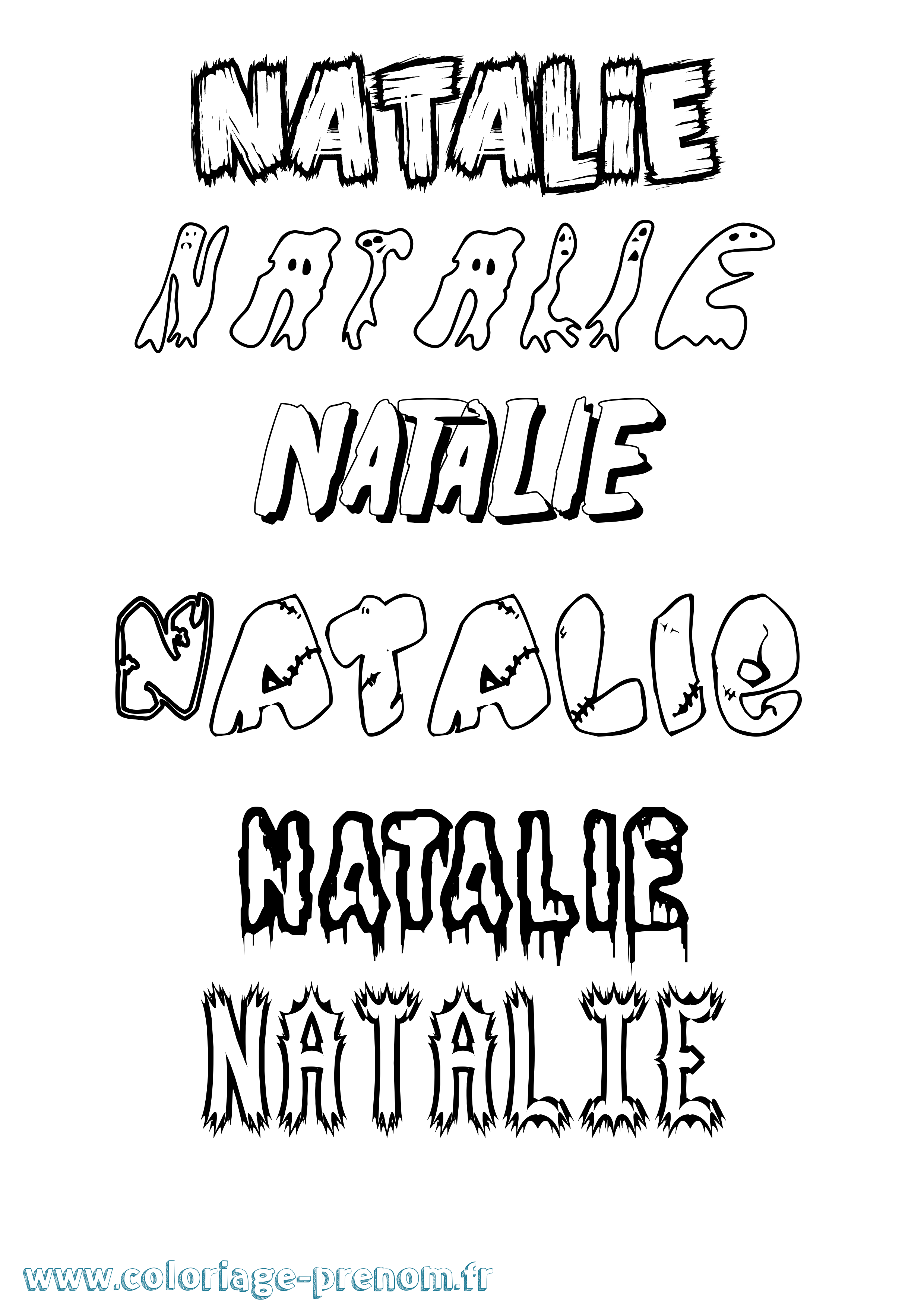 Coloriage prénom Natalie Frisson