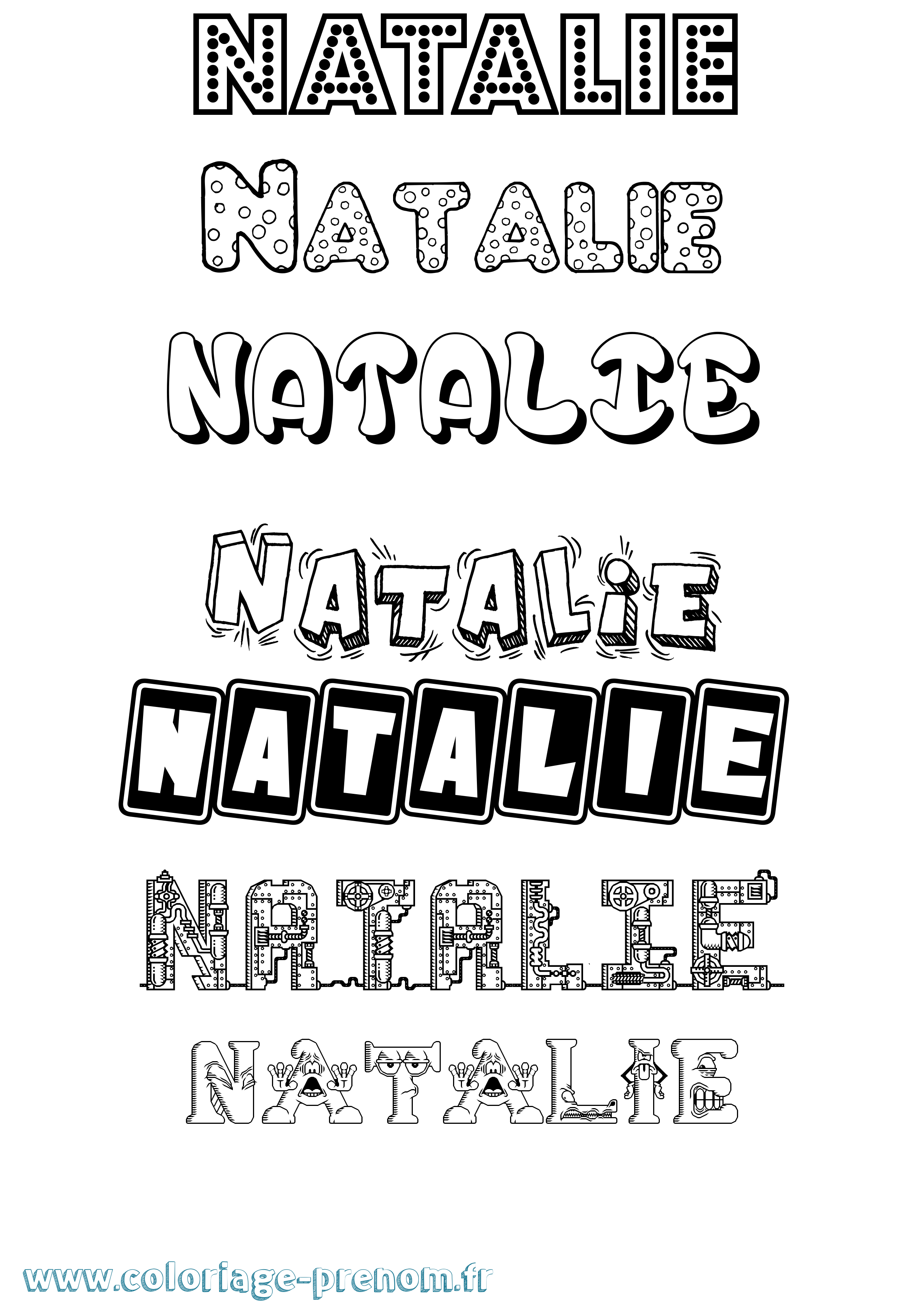 Coloriage prénom Natalie Fun