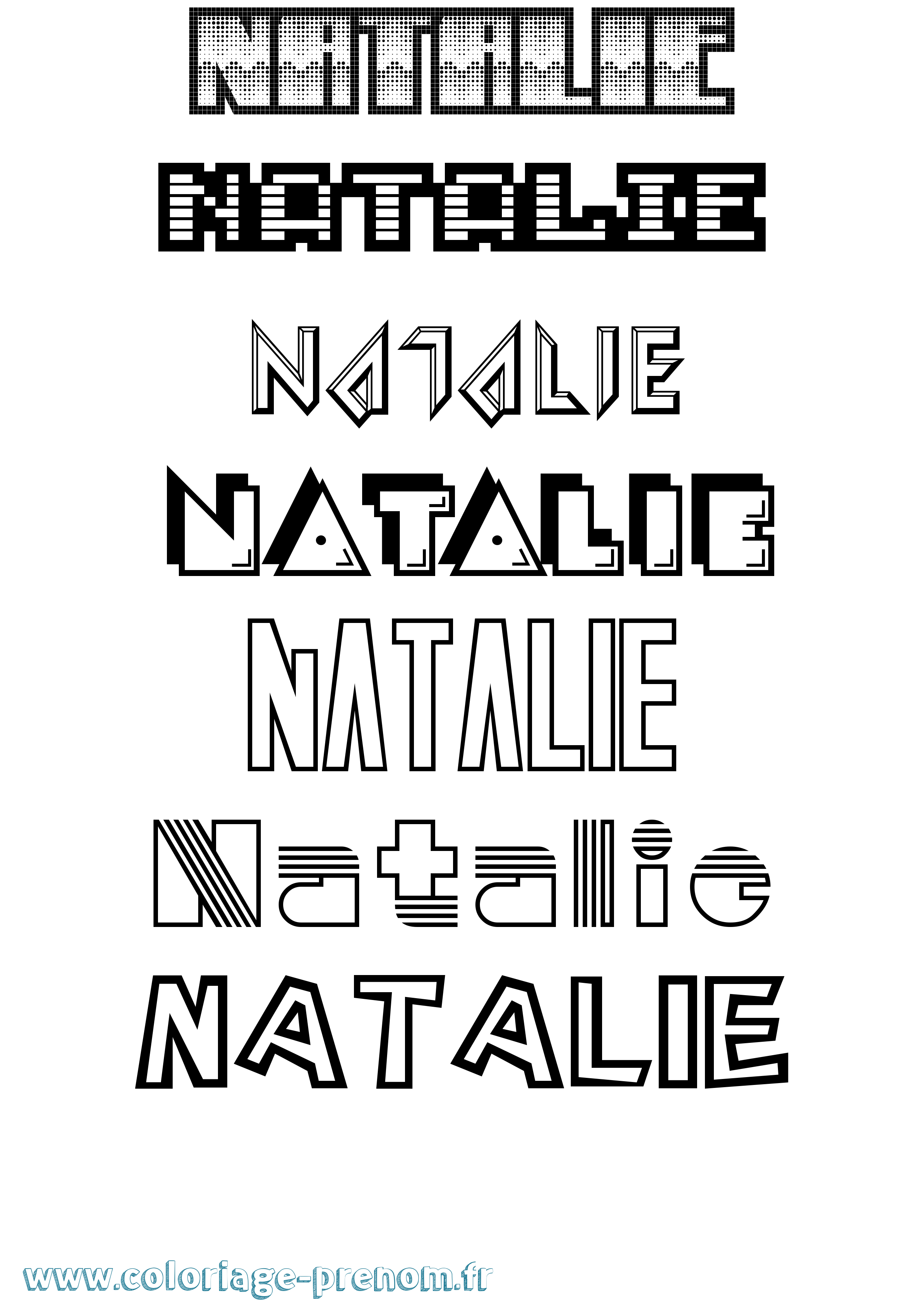 Coloriage prénom Natalie Jeux Vidéos