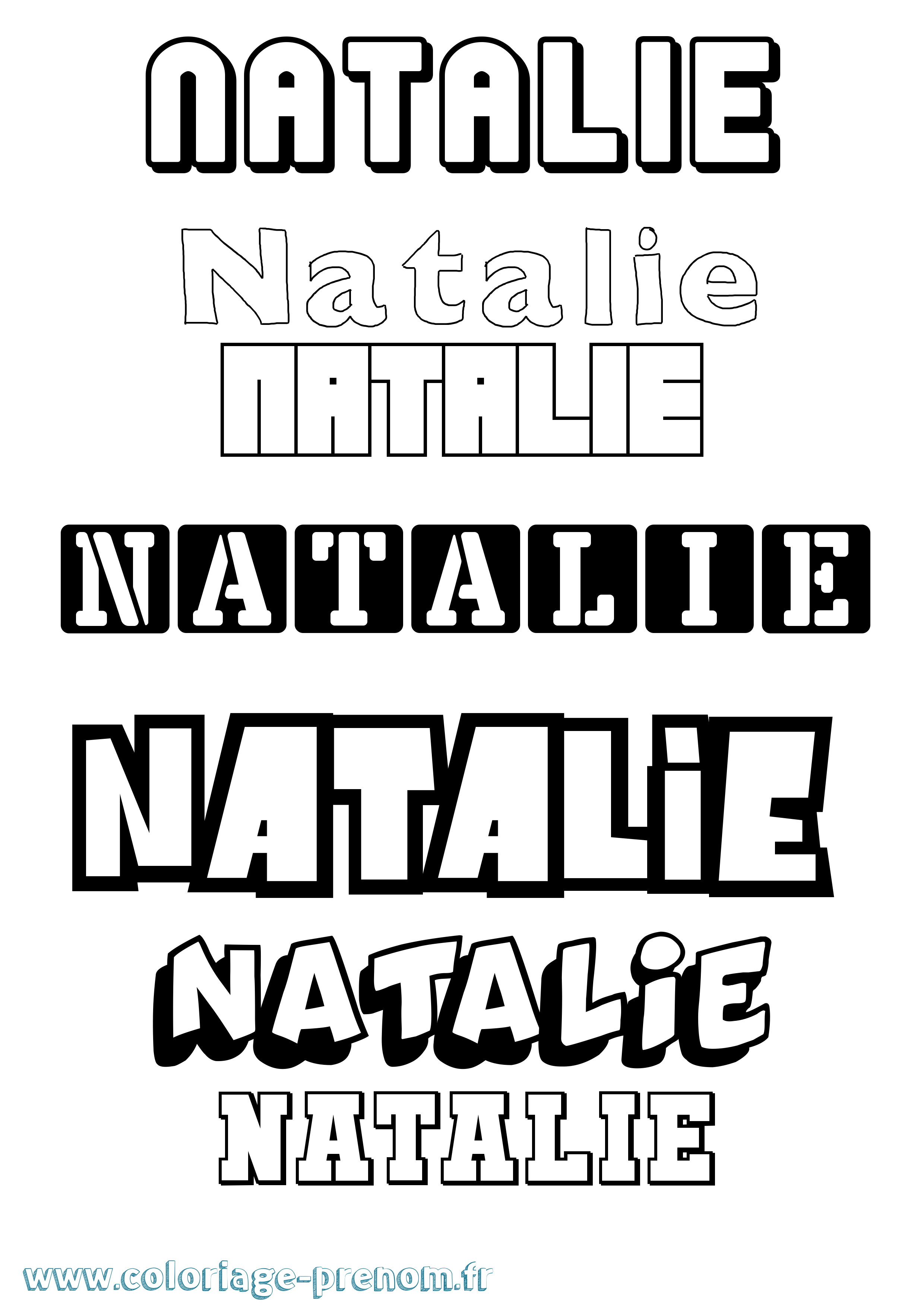 Coloriage prénom Natalie Simple