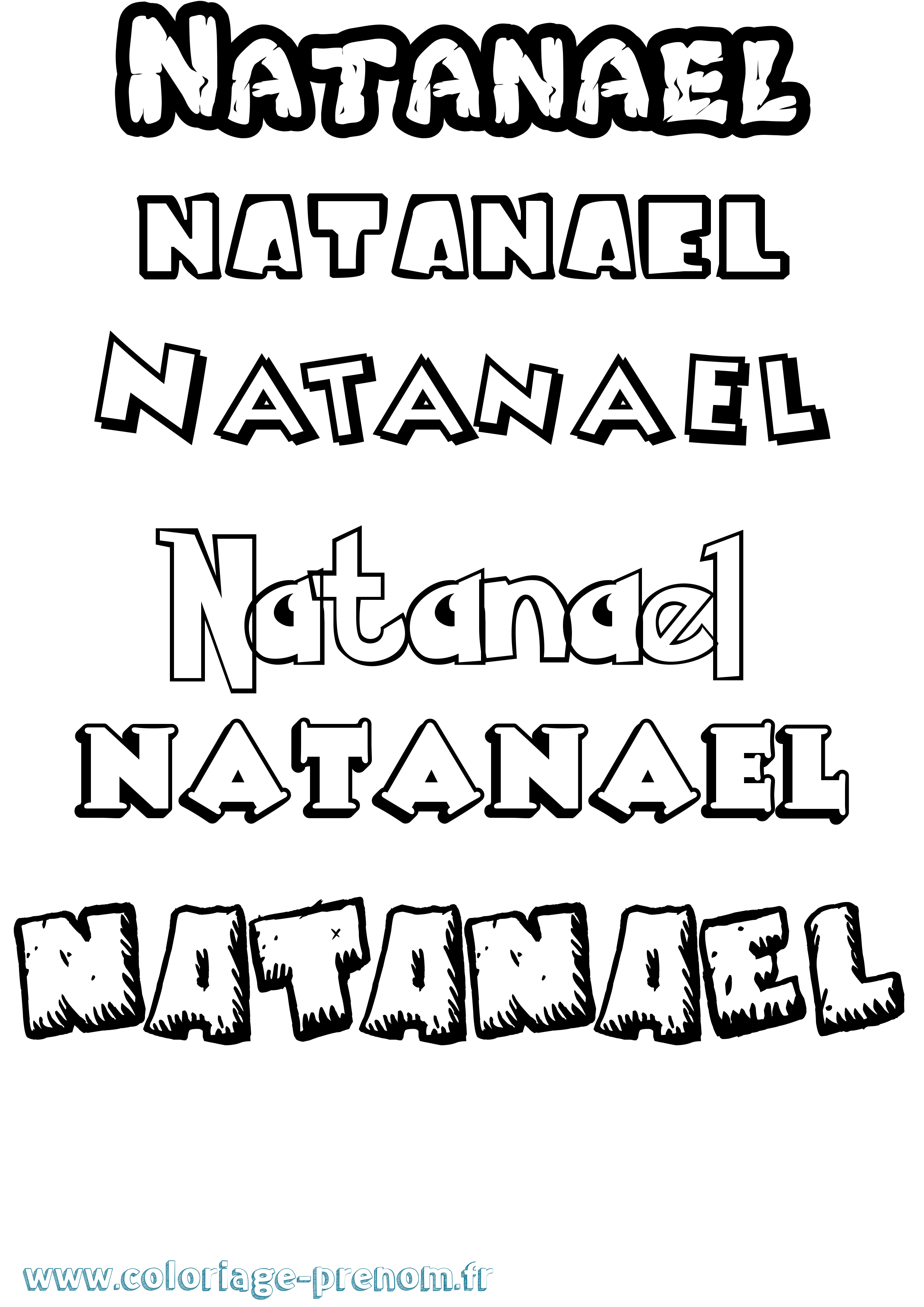 Coloriage Natanael Dessin Animé Coloriage prénom Natanael Dessin Animé