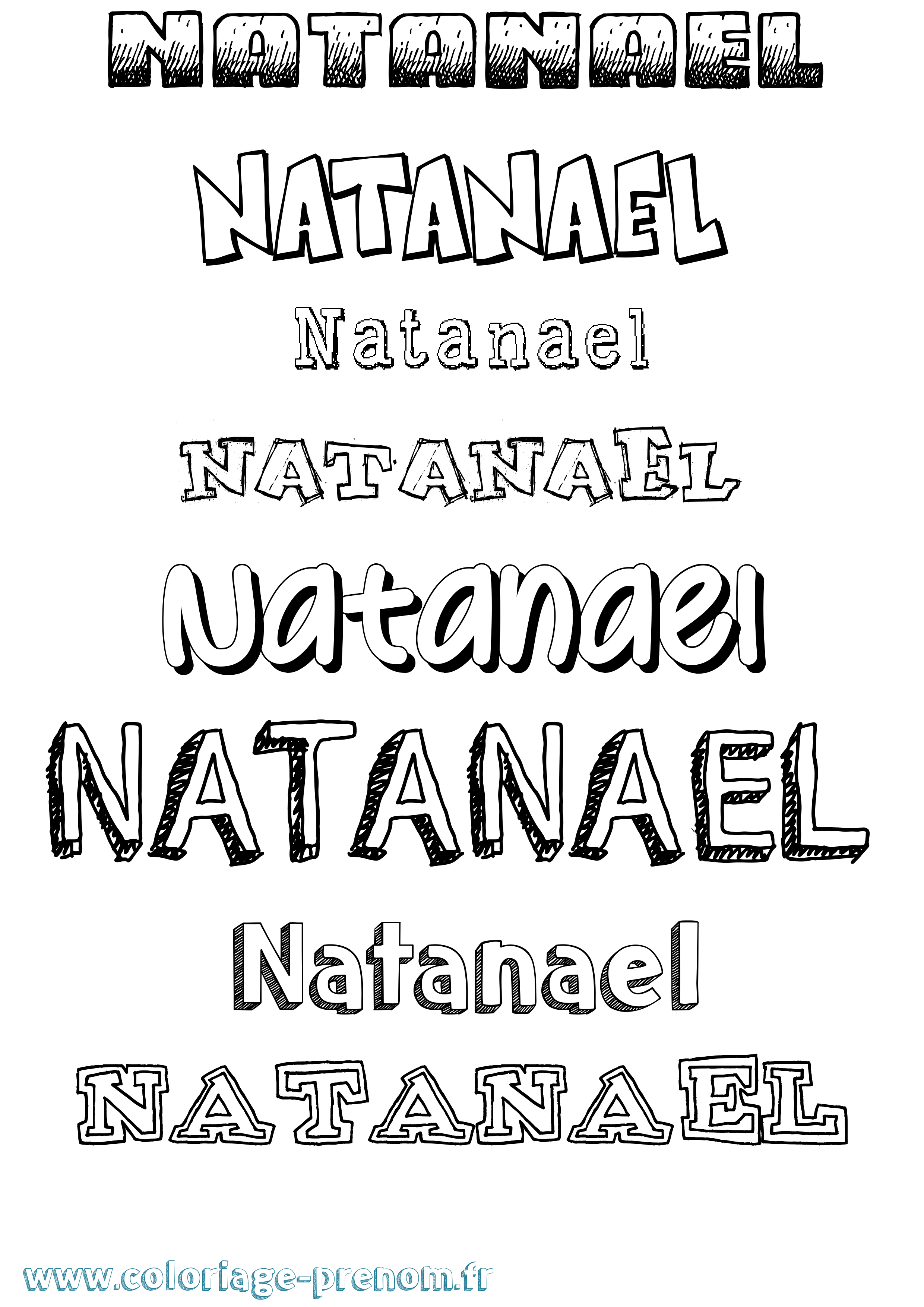 Coloriage prénom Natanael Dessiné