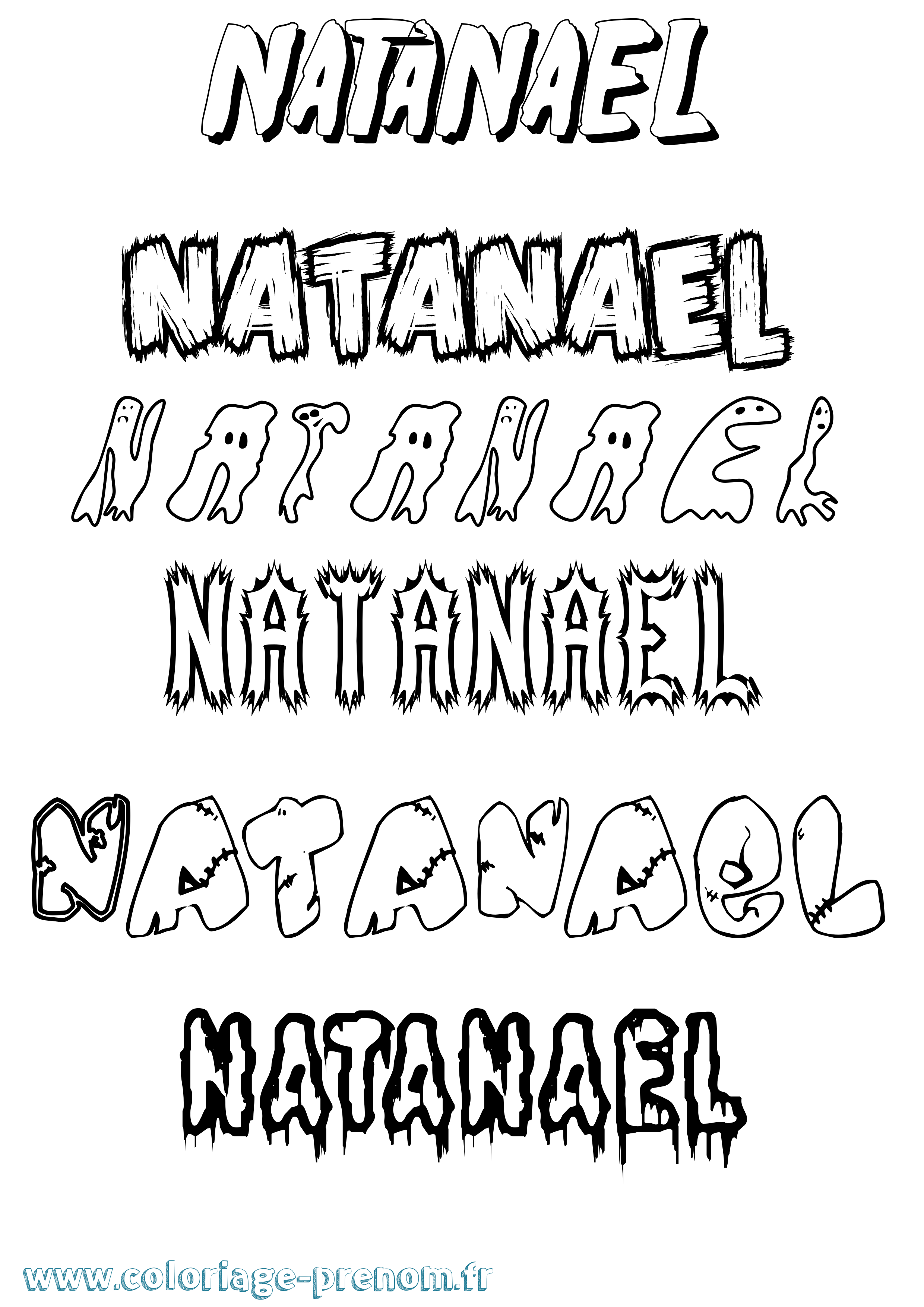 Coloriage prénom Natanael Frisson