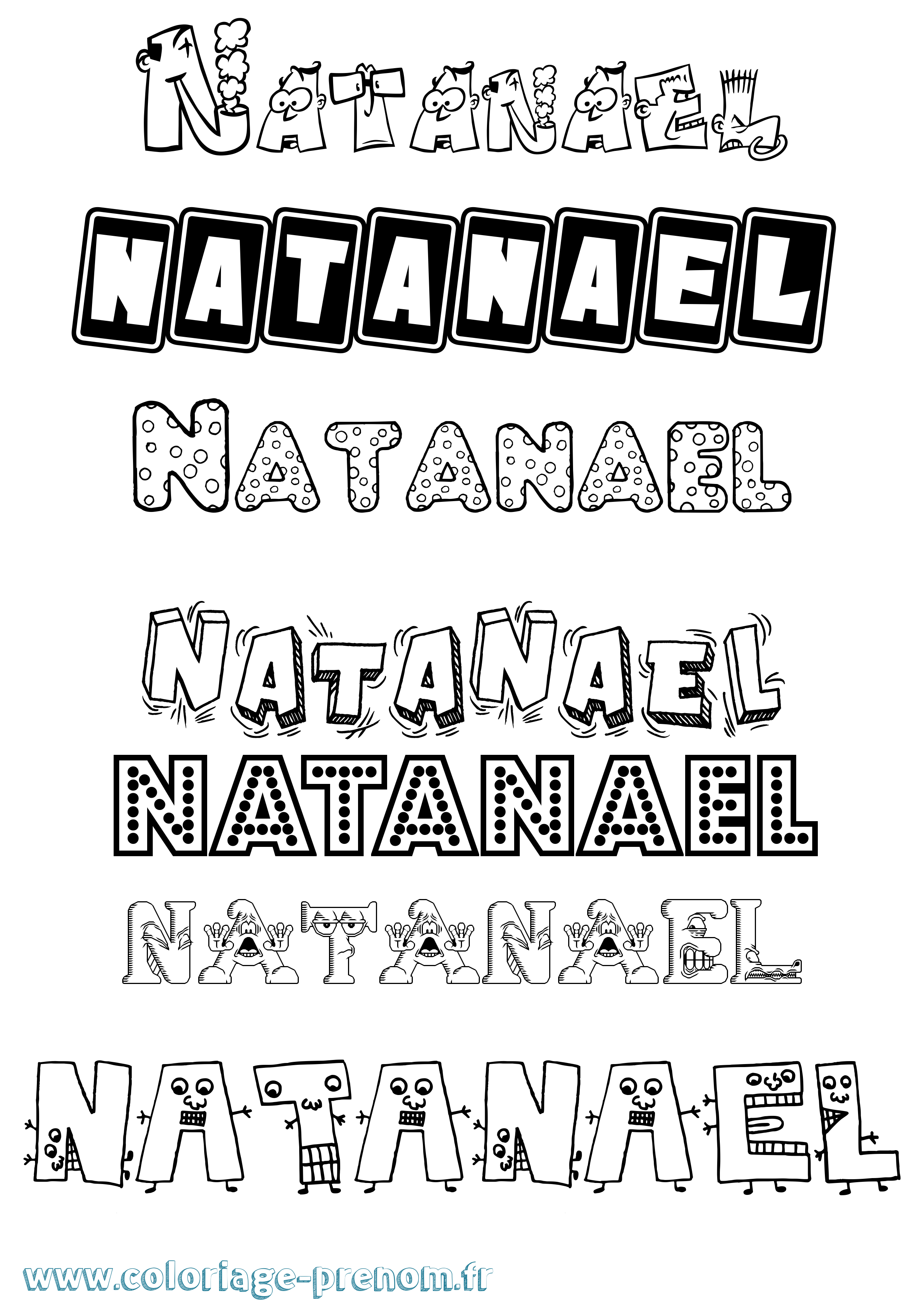 Coloriage Natanael Fun Coloriage prénom Natanael Fun
