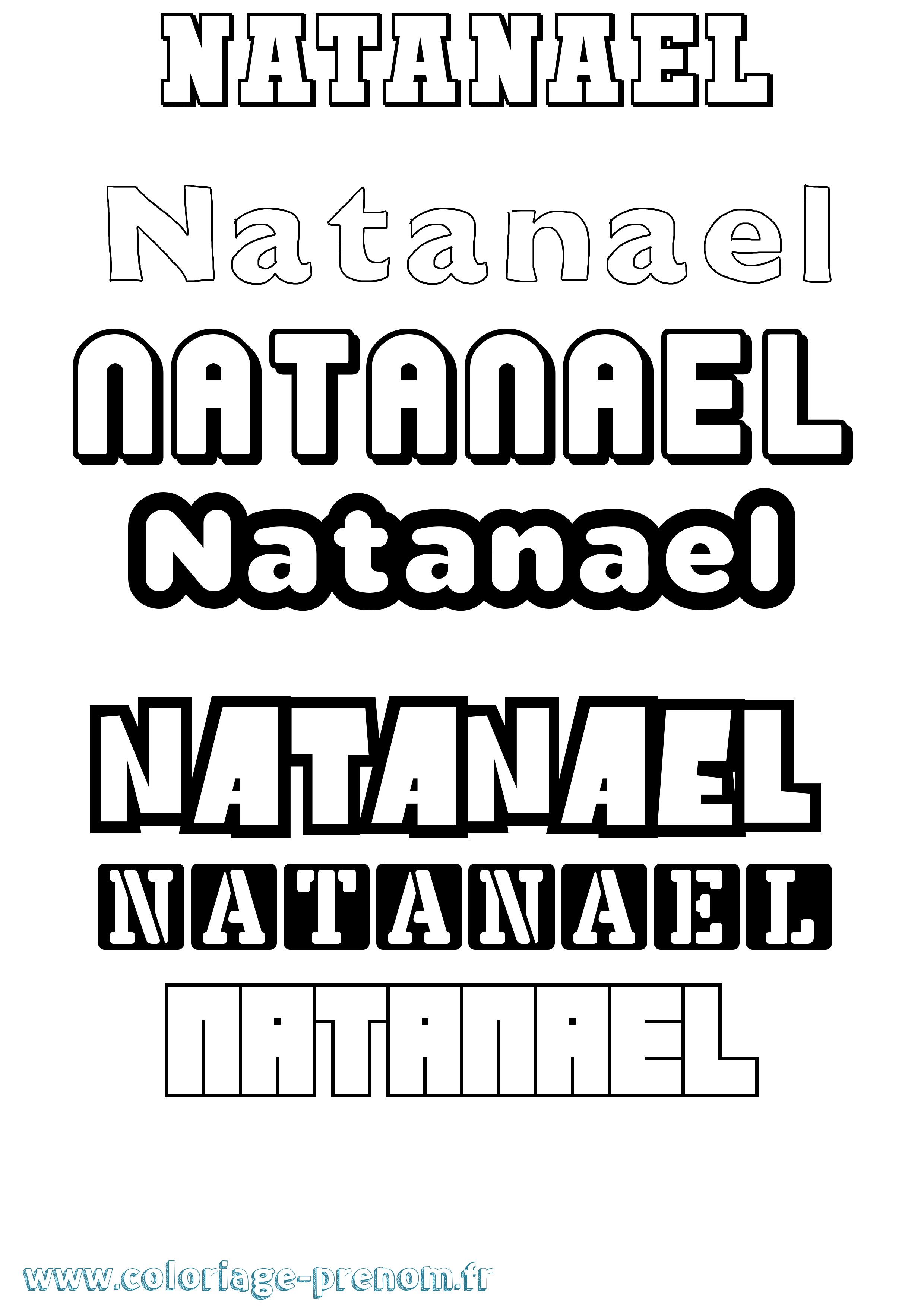 Coloriage Natanael Simple Coloriage prénom Natanael Simple