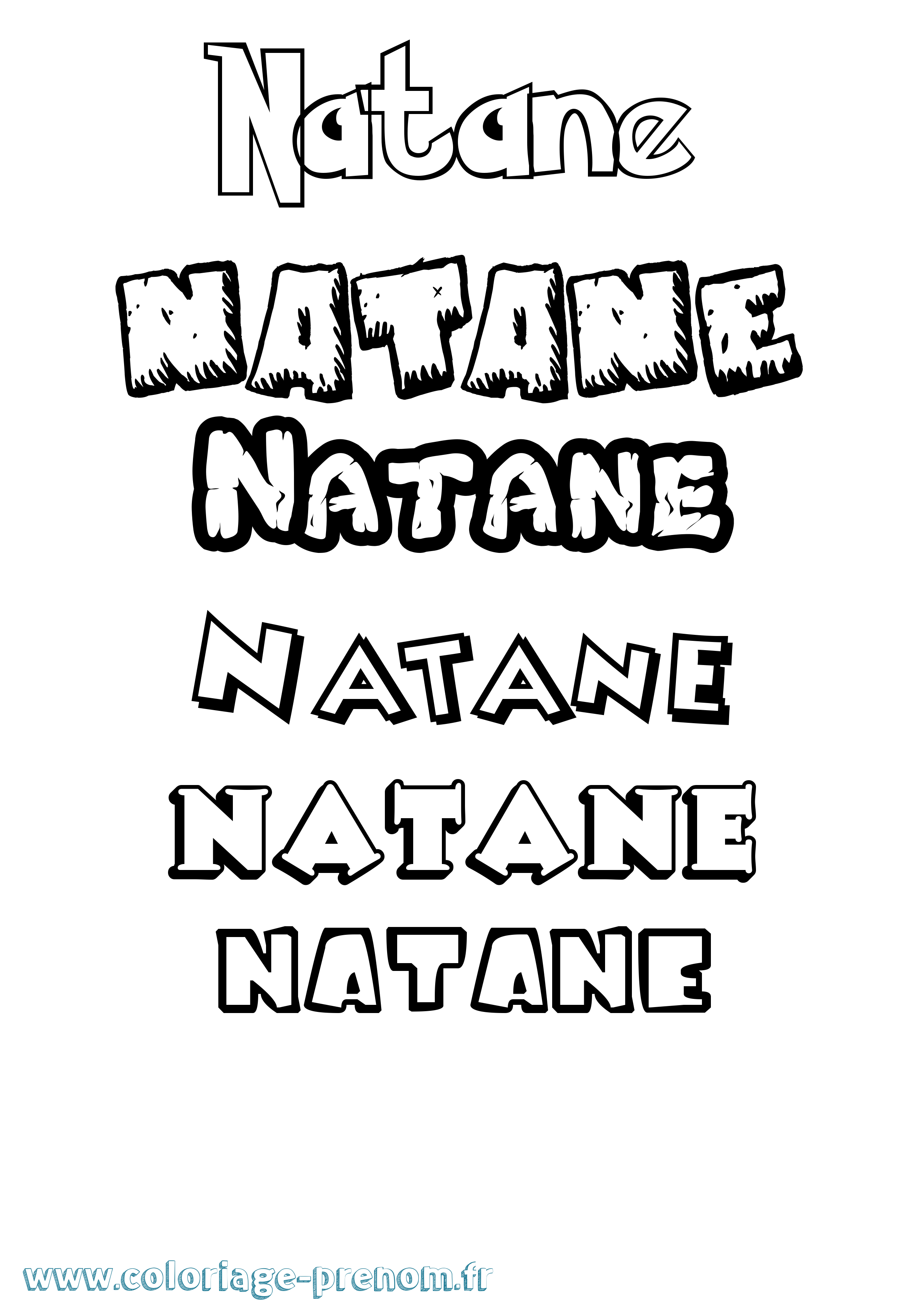 Coloriage prénom Natane Dessin Animé