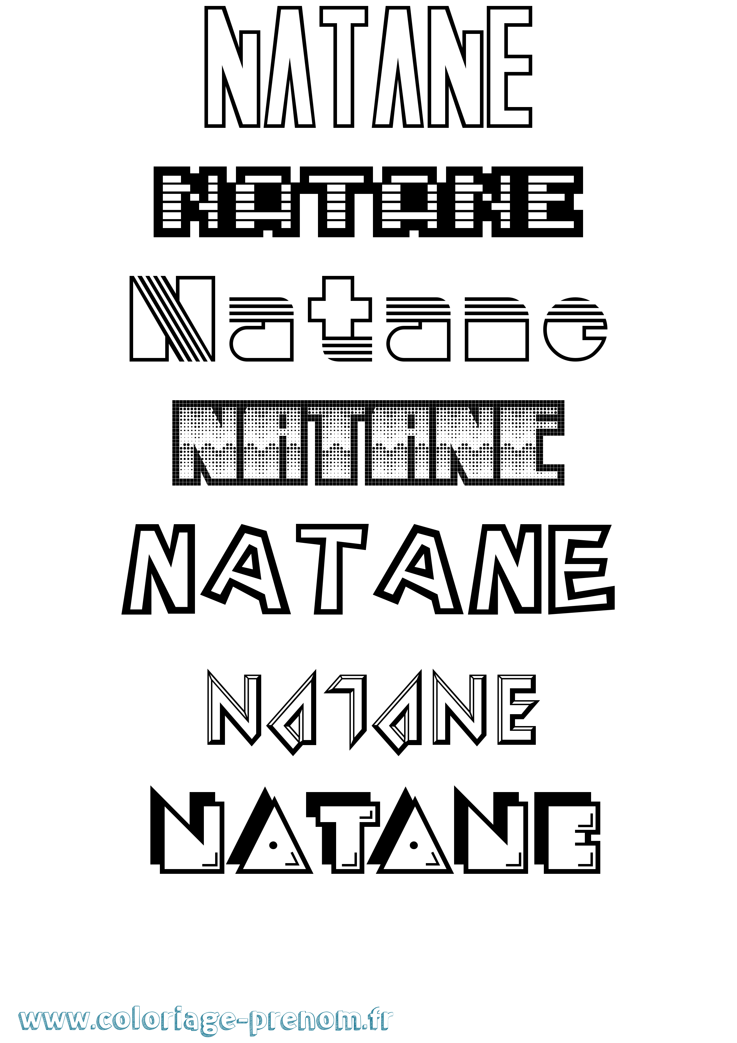 Coloriage prénom Natane Jeux Vidéos