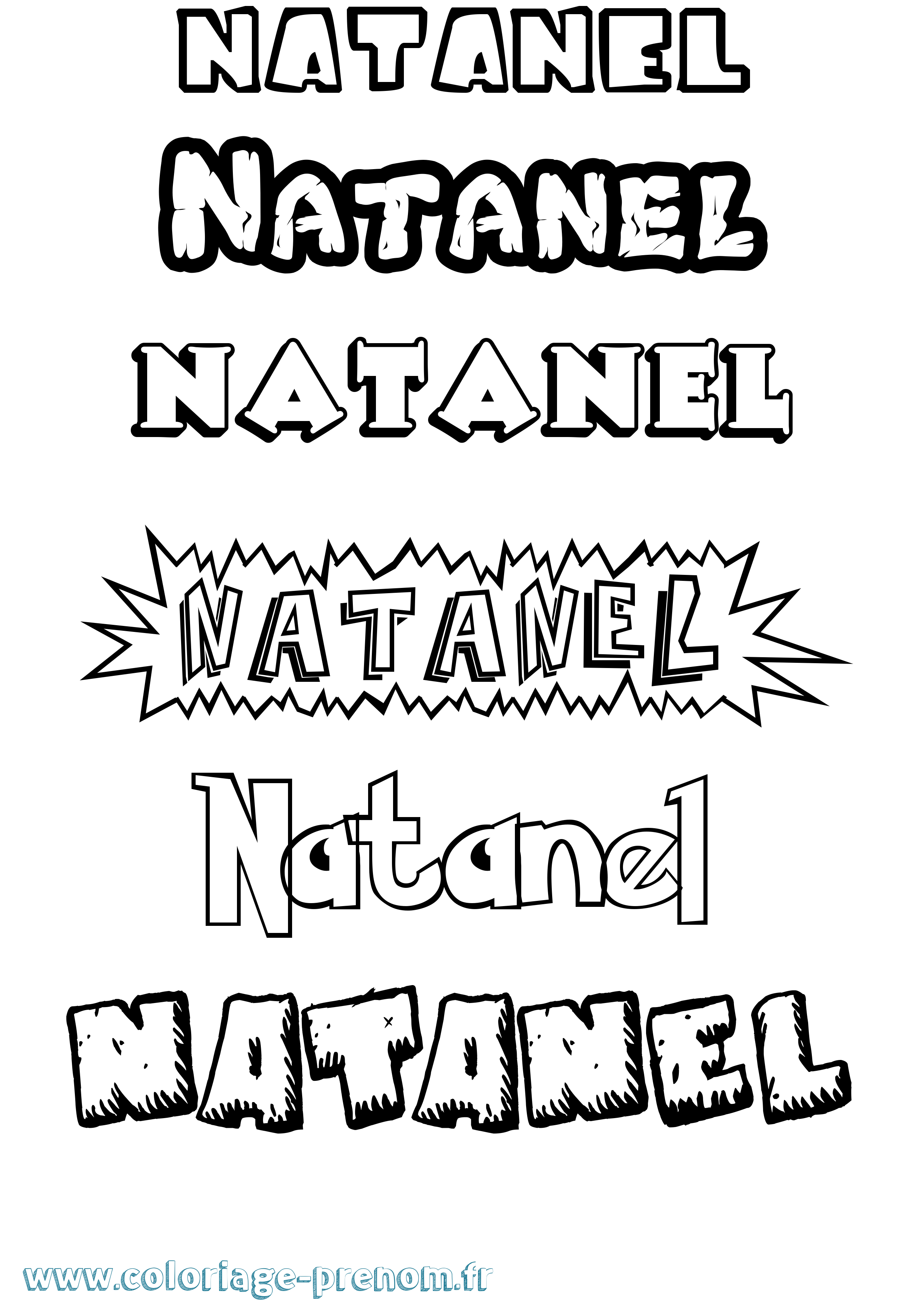 Coloriage prénom Natanel Dessin Animé