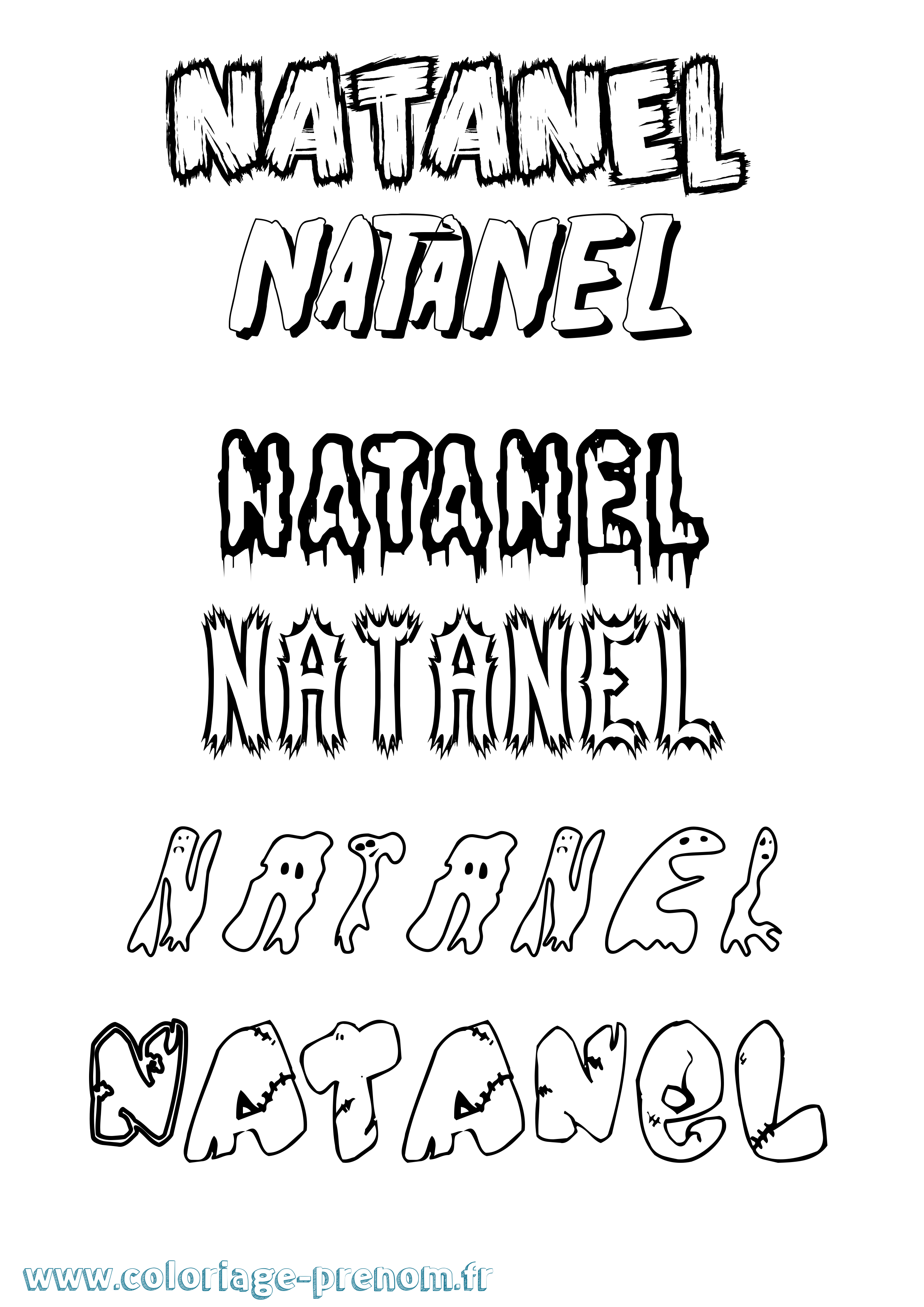 Coloriage Natanel Frisson Coloriage prénom Natanel Frisson
