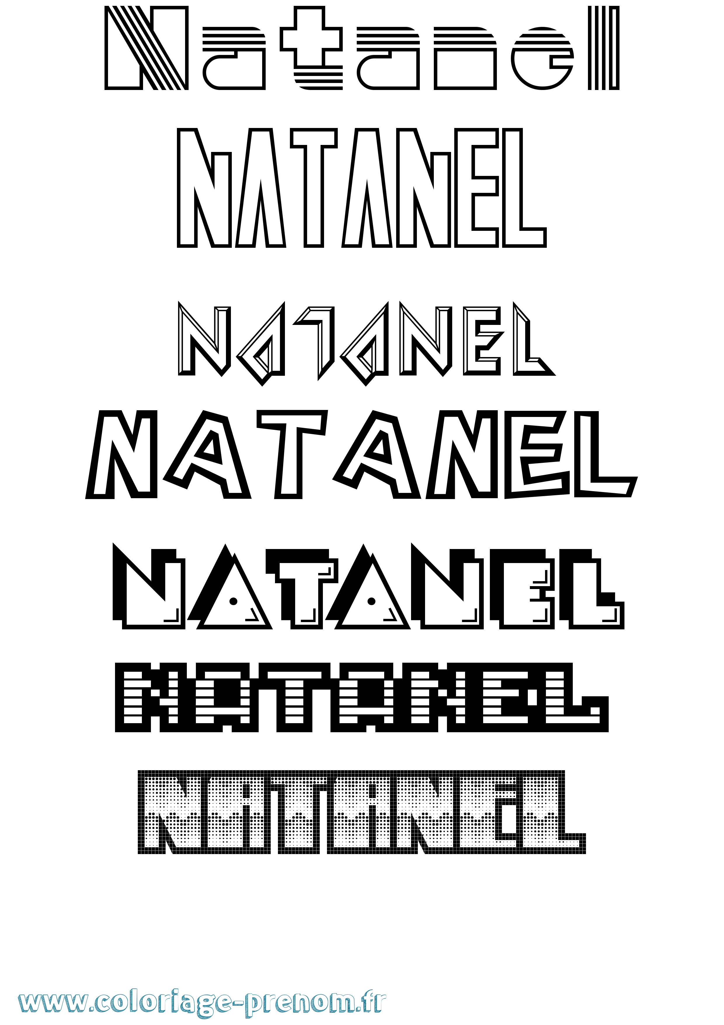 Coloriage prénom Natanel Jeux Vidéos
